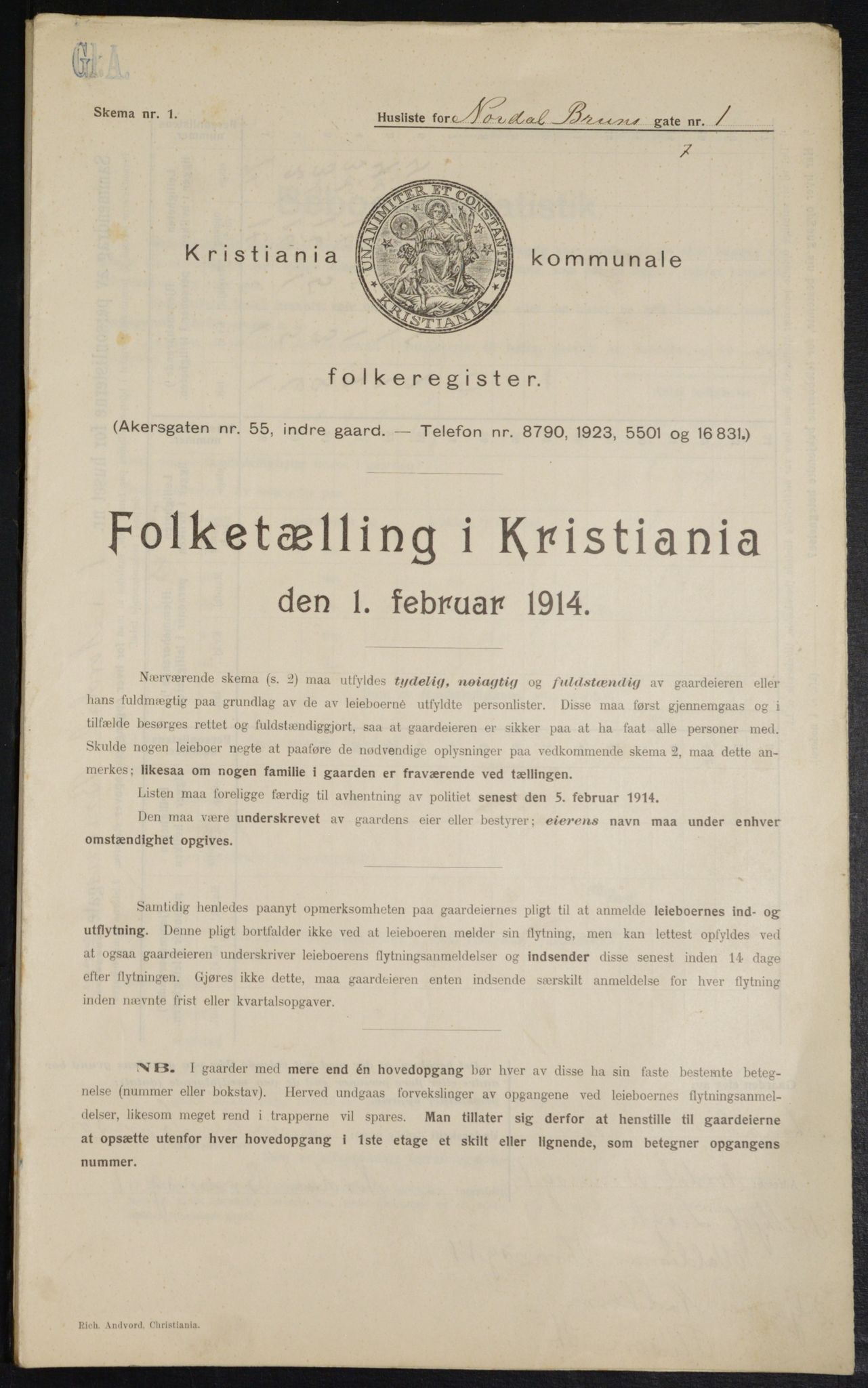 OBA, Kommunal folketelling 1.2.1914 for Kristiania, 1914, s. 72141