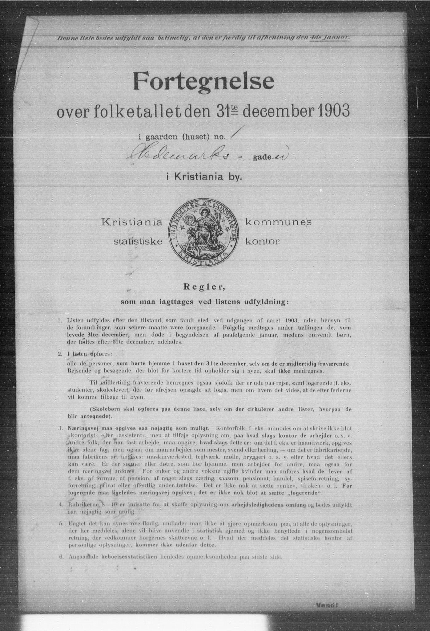 OBA, Kommunal folketelling 31.12.1903 for Kristiania kjøpstad, 1903, s. 7246