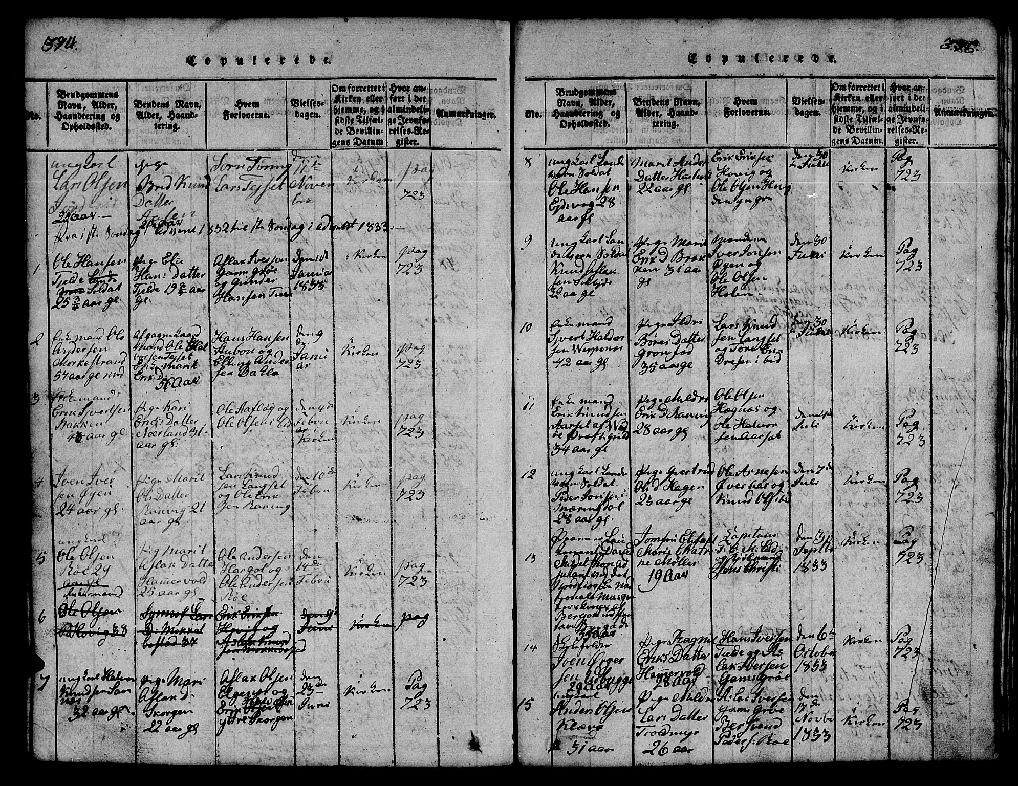 Ministerialprotokoller, klokkerbøker og fødselsregistre - Møre og Romsdal, AV/SAT-A-1454/551/L0629: Klokkerbok nr. 551C01, 1818-1839, s. 394-395