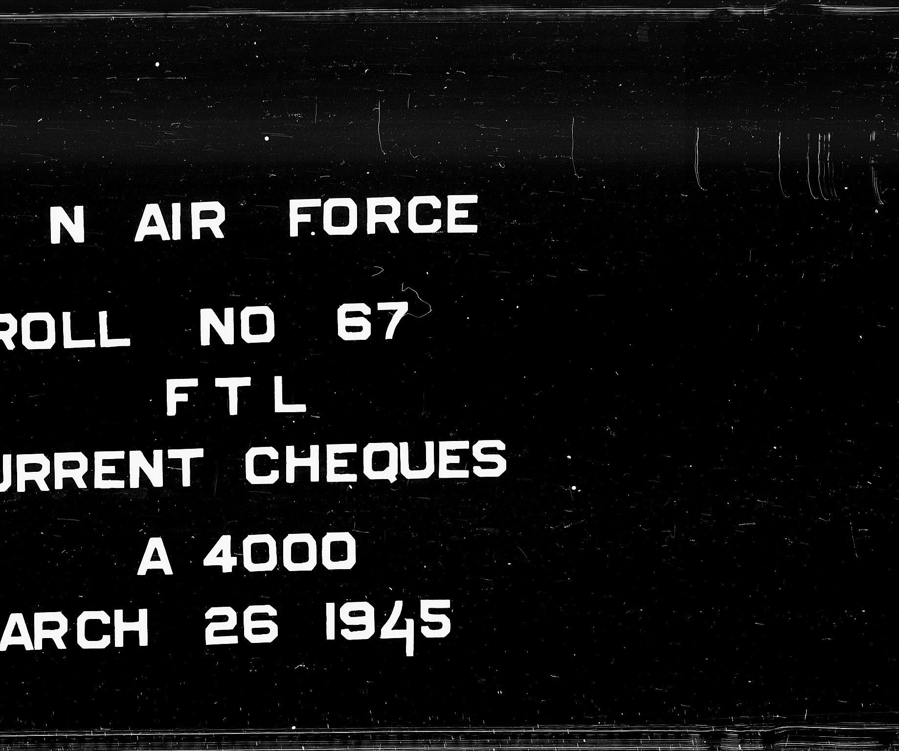 Forsvaret, Flyvåpnenes treningsleir 1940-1945, RA/RAFA-3974/V/L0067: Sjekker.  F.T.L. brukskonto A-4 000 til A-9 500.  
, 1940-1945