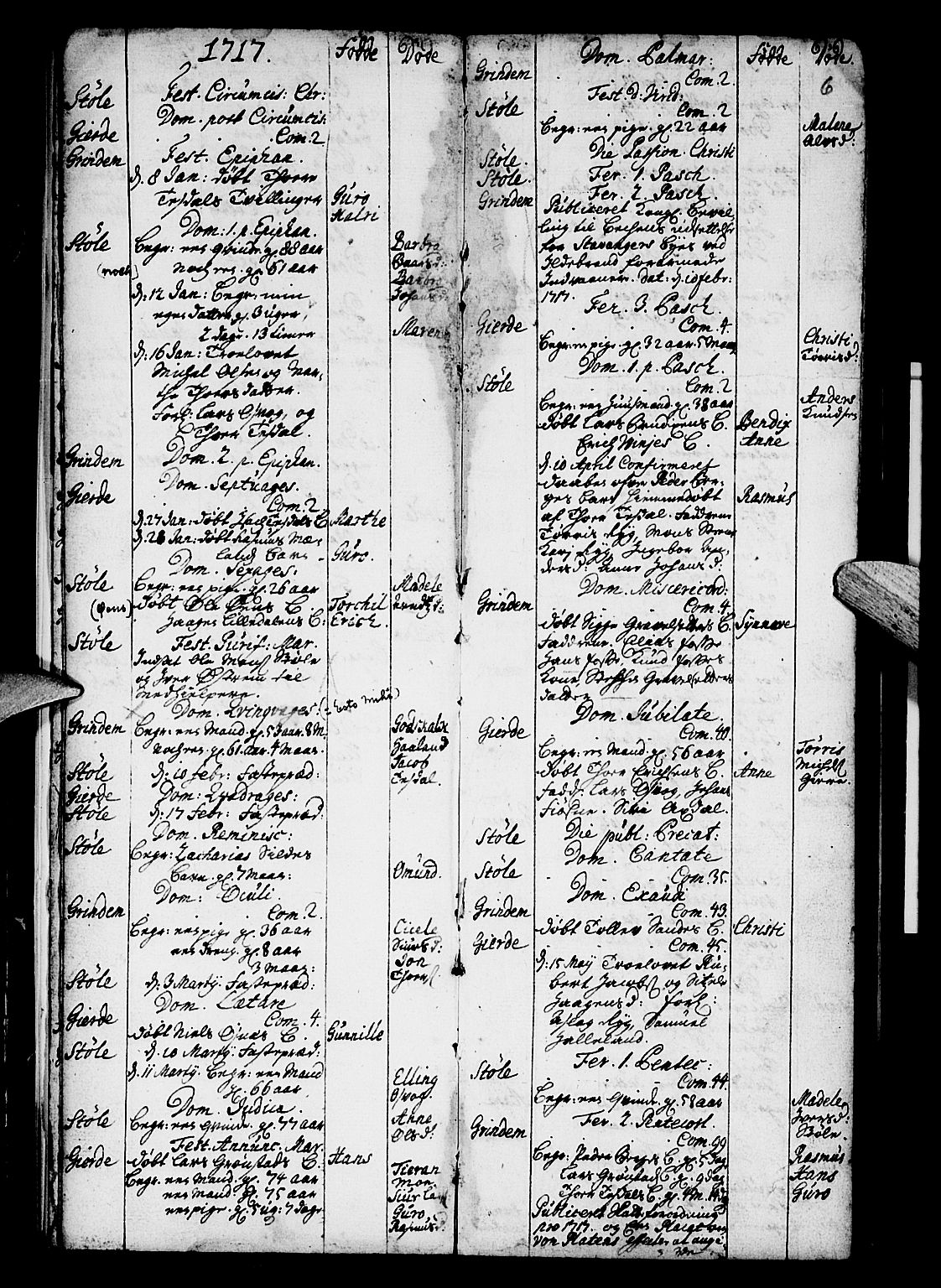 Etne sokneprestembete, SAB/A-75001/H/Haa: Ministerialbok nr. A 1, 1715-1741, s. 6