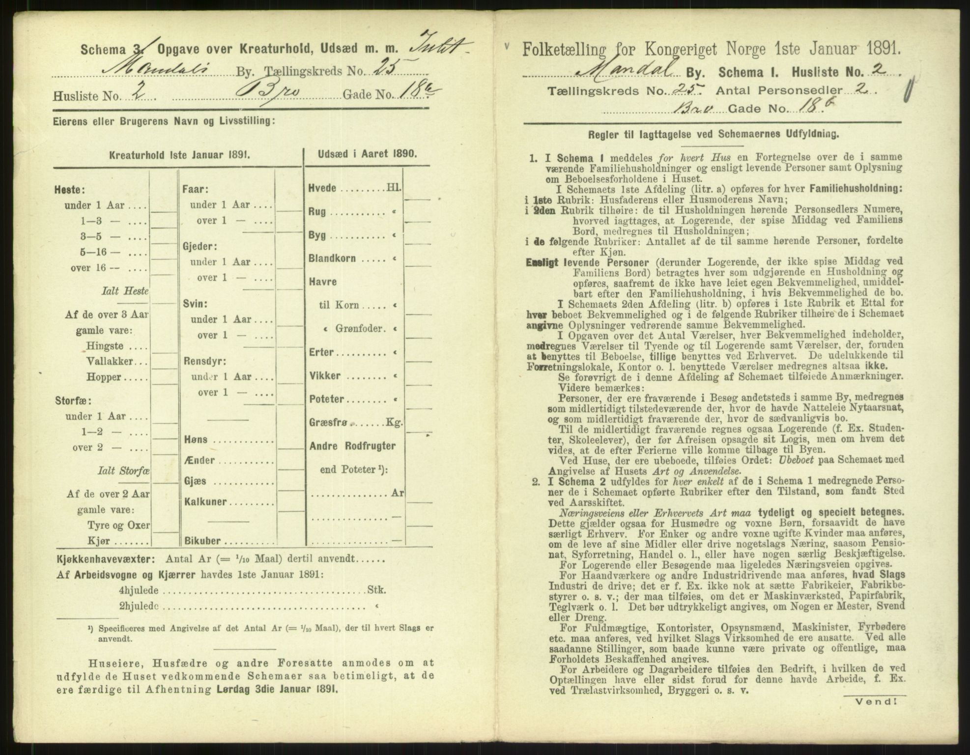 RA, Folketelling 1891 for 1002 Mandal ladested, 1891, s. 1111