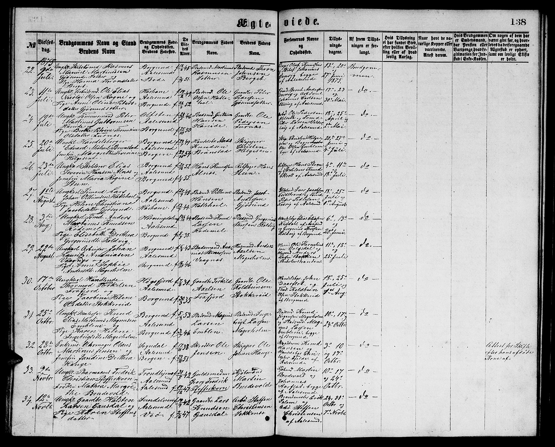 Ministerialprotokoller, klokkerbøker og fødselsregistre - Møre og Romsdal, AV/SAT-A-1454/529/L0465: Klokkerbok nr. 529C02, 1868-1877, s. 138