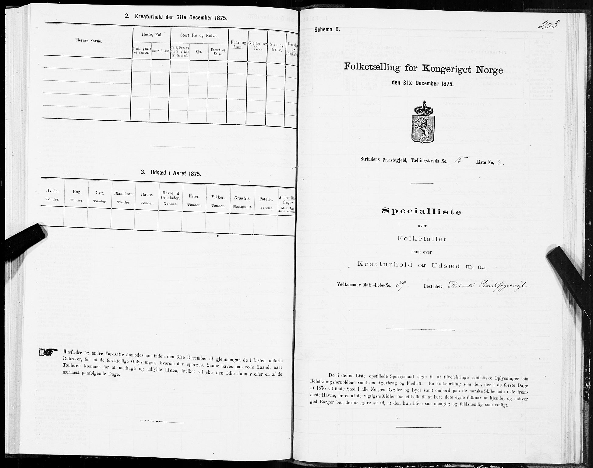 SAT, Folketelling 1875 for 1660P Strinda prestegjeld, 1875, s. 8203