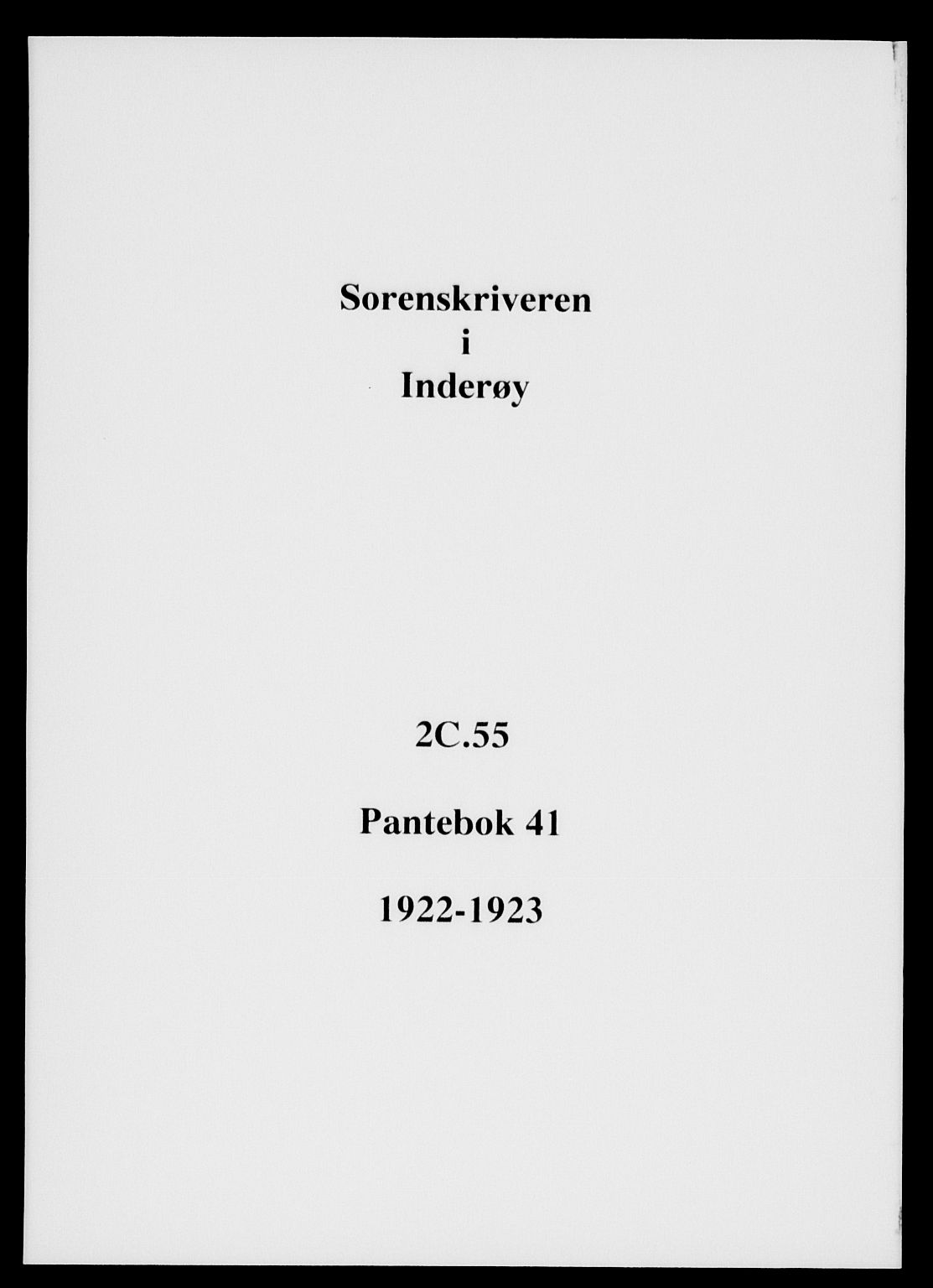 Inderøy sorenskriveri, AV/SAT-A-4147/1/2/2C/L0055: Pantebok nr. 41, 1922-1923