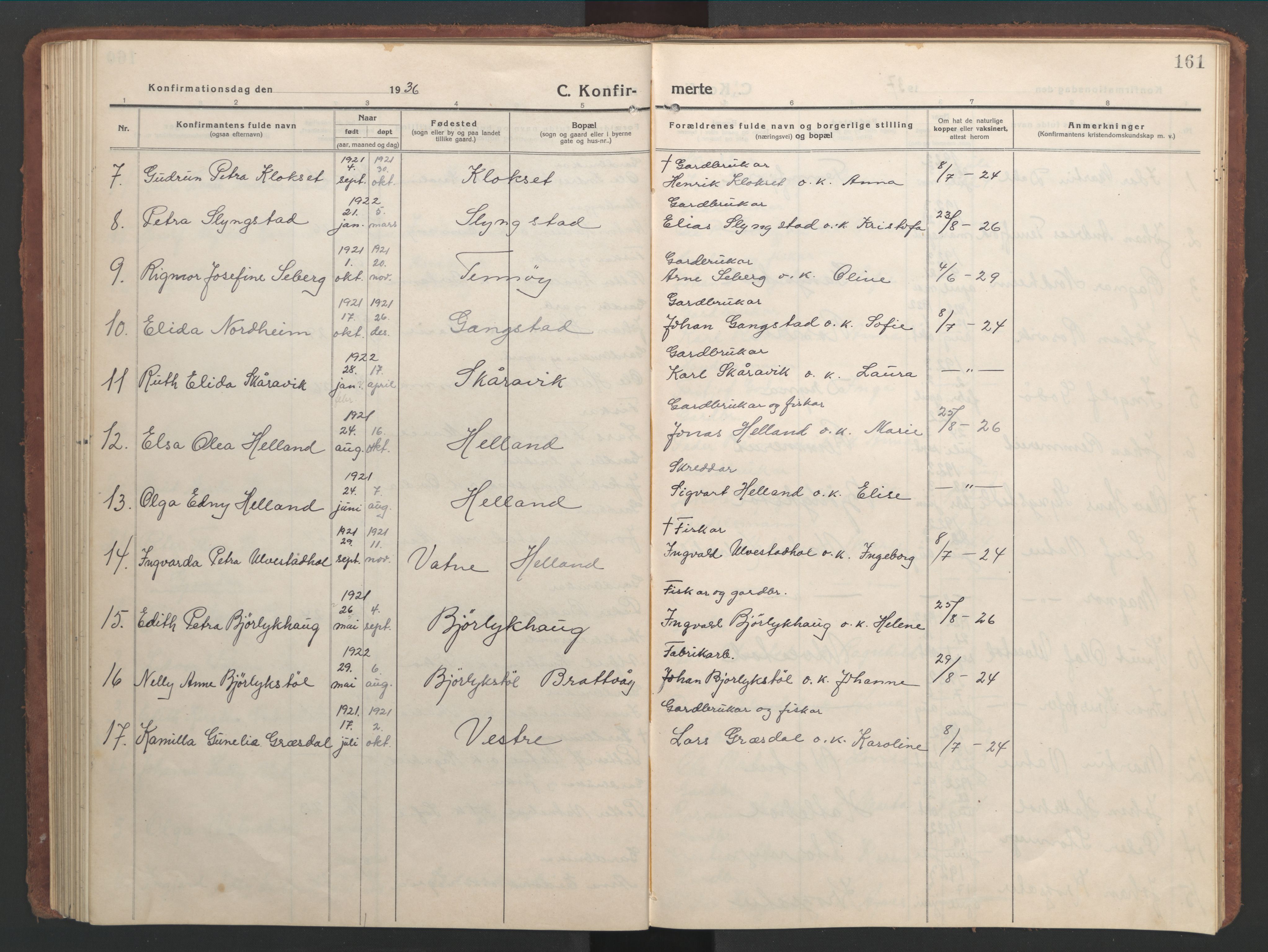 Ministerialprotokoller, klokkerbøker og fødselsregistre - Møre og Romsdal, SAT/A-1454/525/L0378: Klokkerbok nr. 525C04, 1915-1947, s. 161