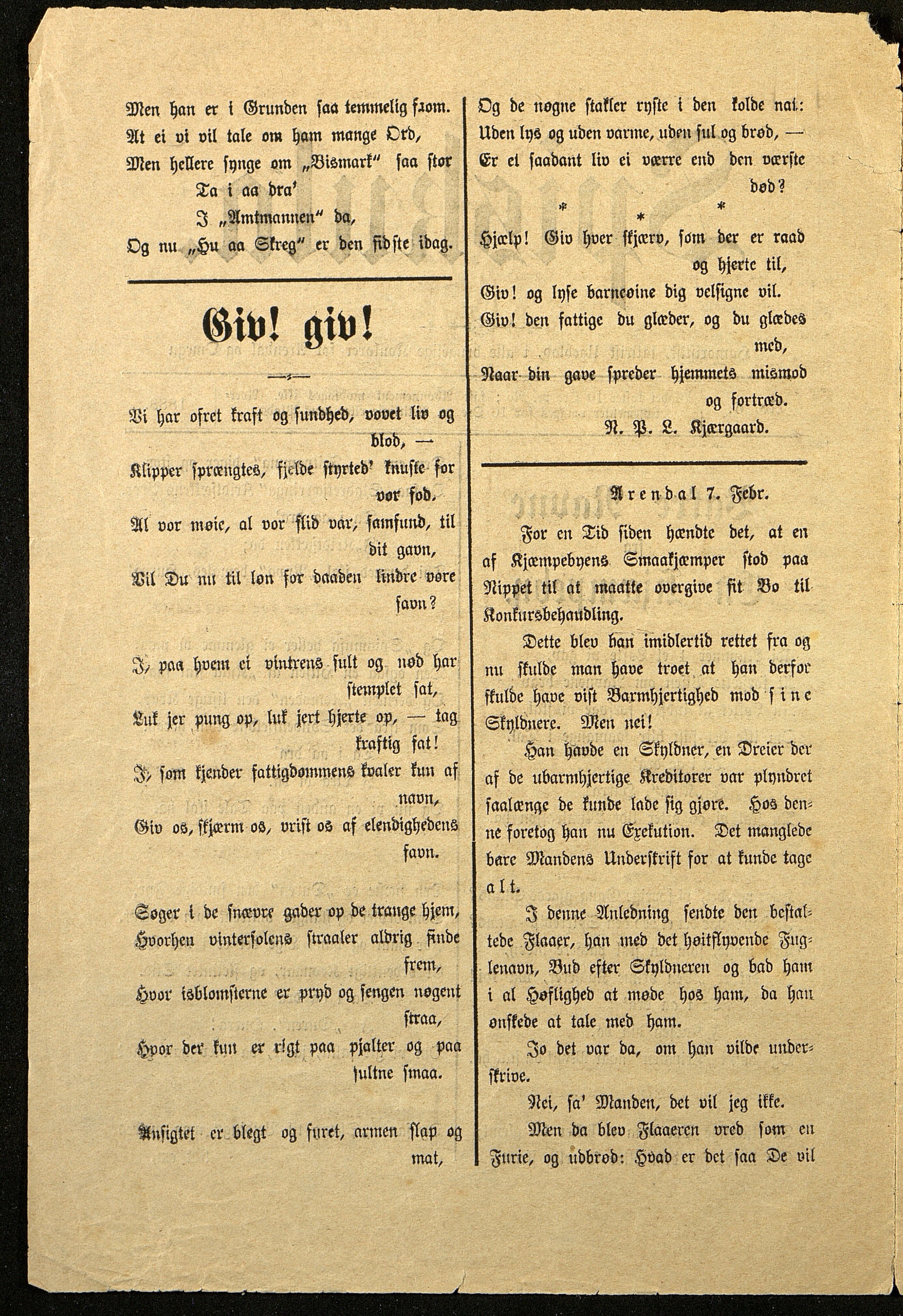 Spidskuglen, AAKS/PA-2823/X/L0001/0002: Spidskuglen / Årg. 1888, nr. 1–11, 16, 38, 43–46, 1888