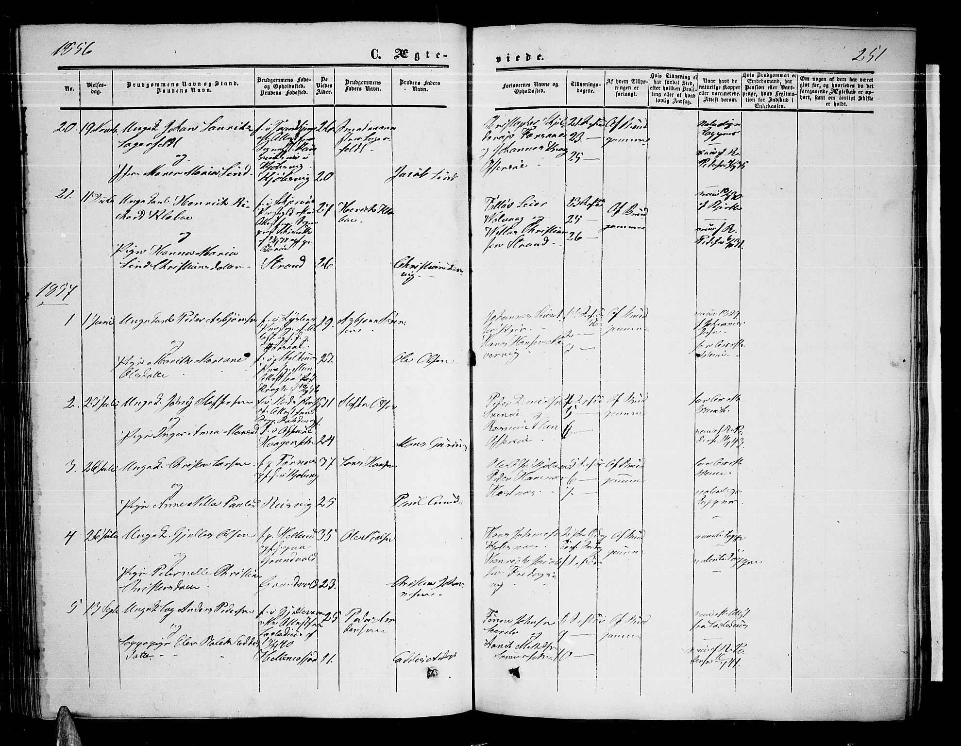 Ministerialprotokoller, klokkerbøker og fødselsregistre - Nordland, AV/SAT-A-1459/872/L1046: Klokkerbok nr. 872C02, 1852-1879, s. 251