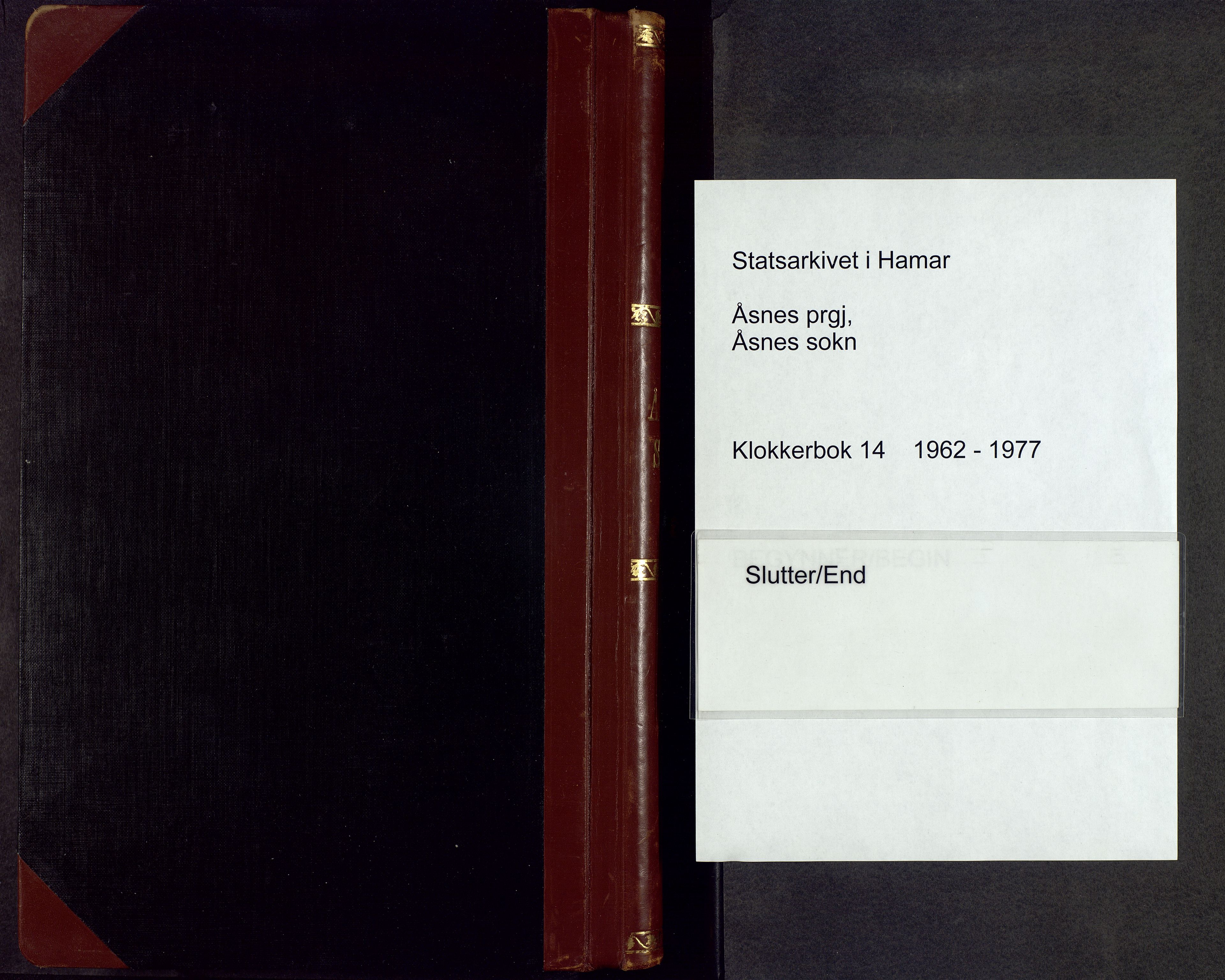 Åsnes prestekontor, AV/SAH-PREST-042/H/Ha/Hab/L0014: Klokkerbok nr. 14, 1962-1977