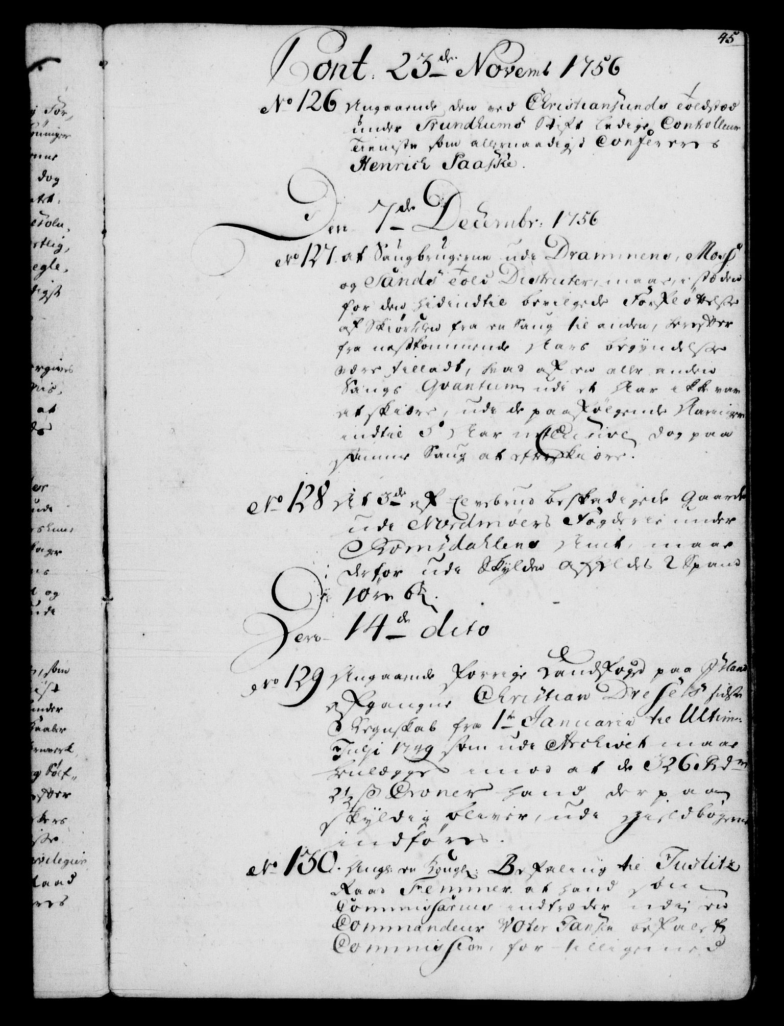 Rentekammeret, Kammerkanselliet, RA/EA-3111/G/Gf/Gfb/L0006: Register til norske relasjons- og resolusjonsprotokoller (merket RK 52.101), 1755-1765, s. 45