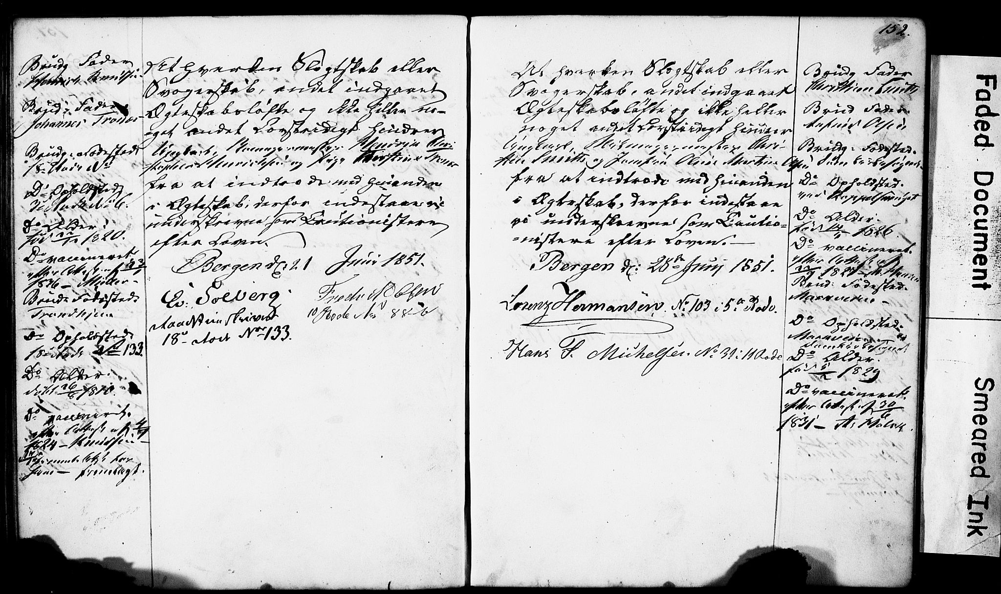 Domkirken sokneprestembete, SAB/A-74801: Forlovererklæringer nr. II.5.4, 1845-1852, s. 152