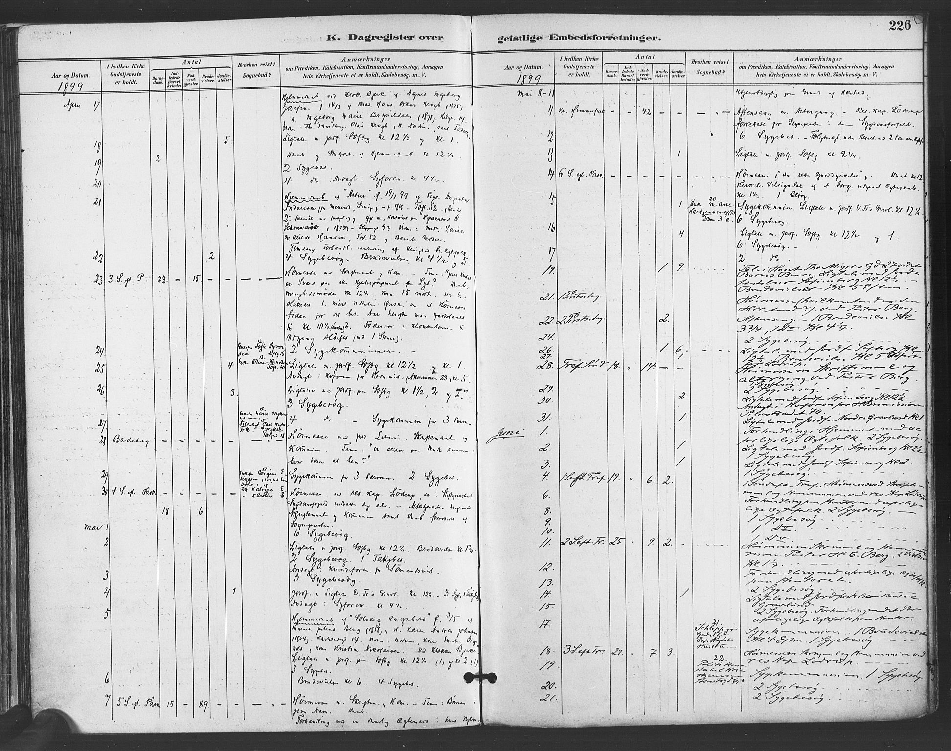 Paulus prestekontor Kirkebøker, AV/SAO-A-10871/F/Fa/L0009: Ministerialbok nr. 9, 1891-1901, s. 226