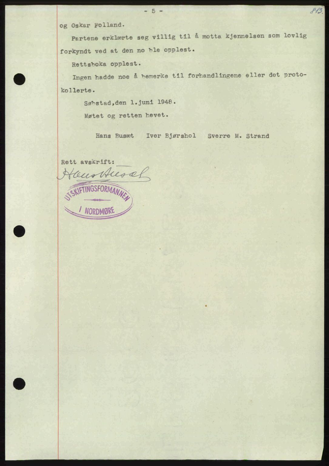 Nordmøre sorenskriveri, AV/SAT-A-4132/1/2/2Ca: Pantebok nr. A110, 1948-1949, Dagboknr: 497/1949