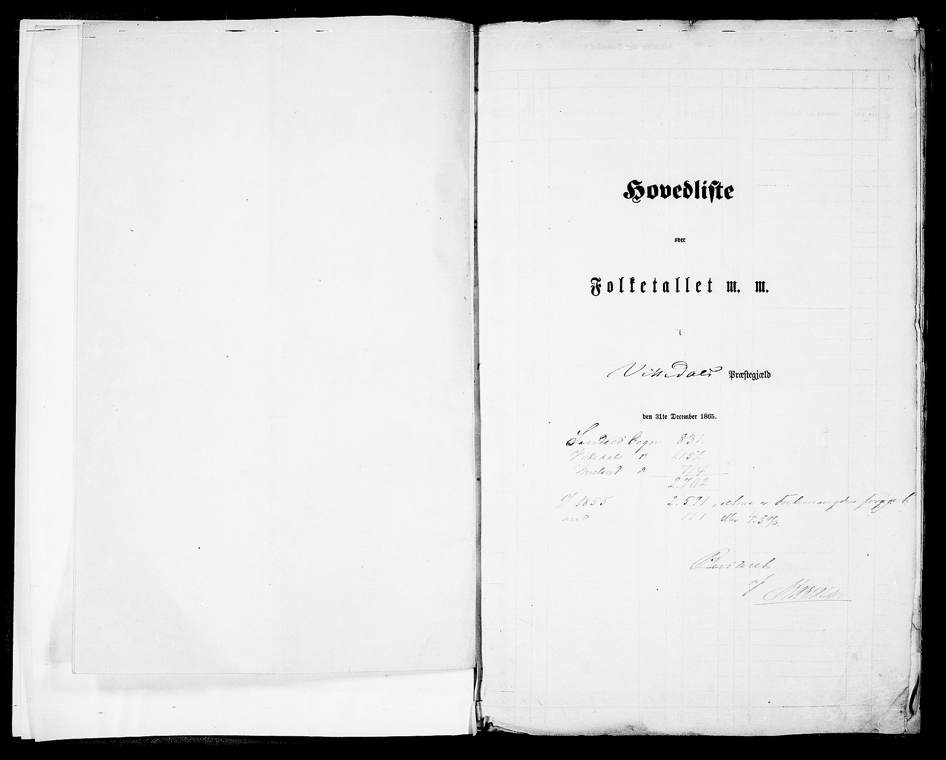 RA, Folketelling 1865 for 1157P Vikedal prestegjeld, 1865, s. 7