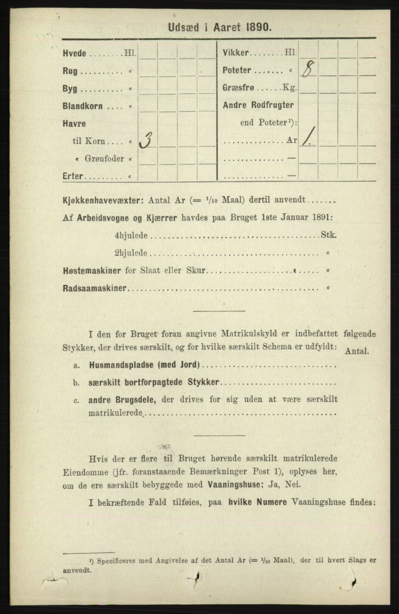 RA, Folketelling 1891 for 1041 Vanse herred, 1891, s. 9862