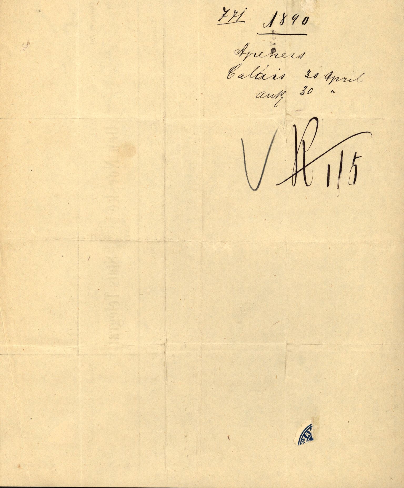 Pa 63 - Østlandske skibsassuranceforening, VEMU/A-1079/G/Ga/L0025/0004: Havaridokumenter / Imanuel, Hefhi, Guldregn, Haabet, Harald, Windsor, 1890, s. 89