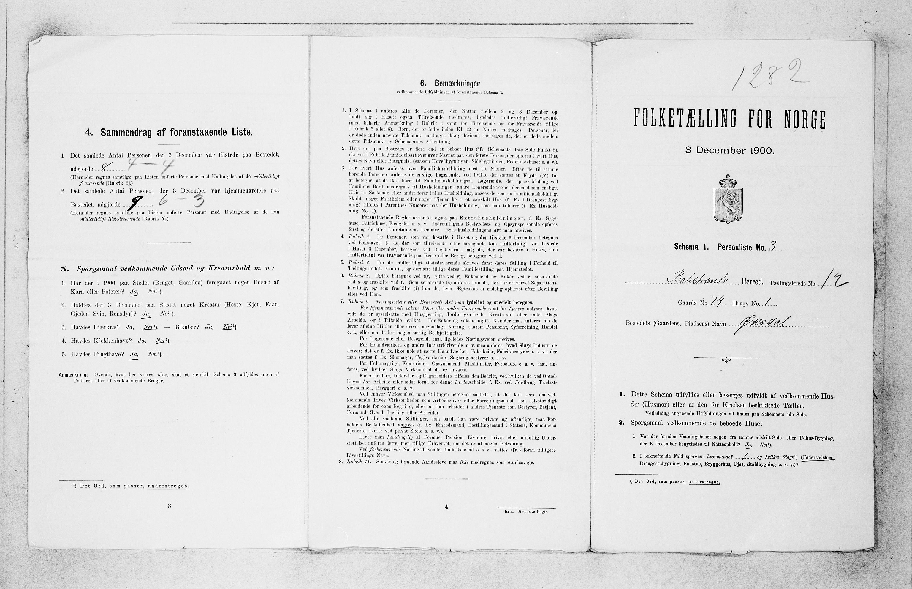 SAB, Folketelling 1900 for 1418 Balestrand herred, 1900, s. 757