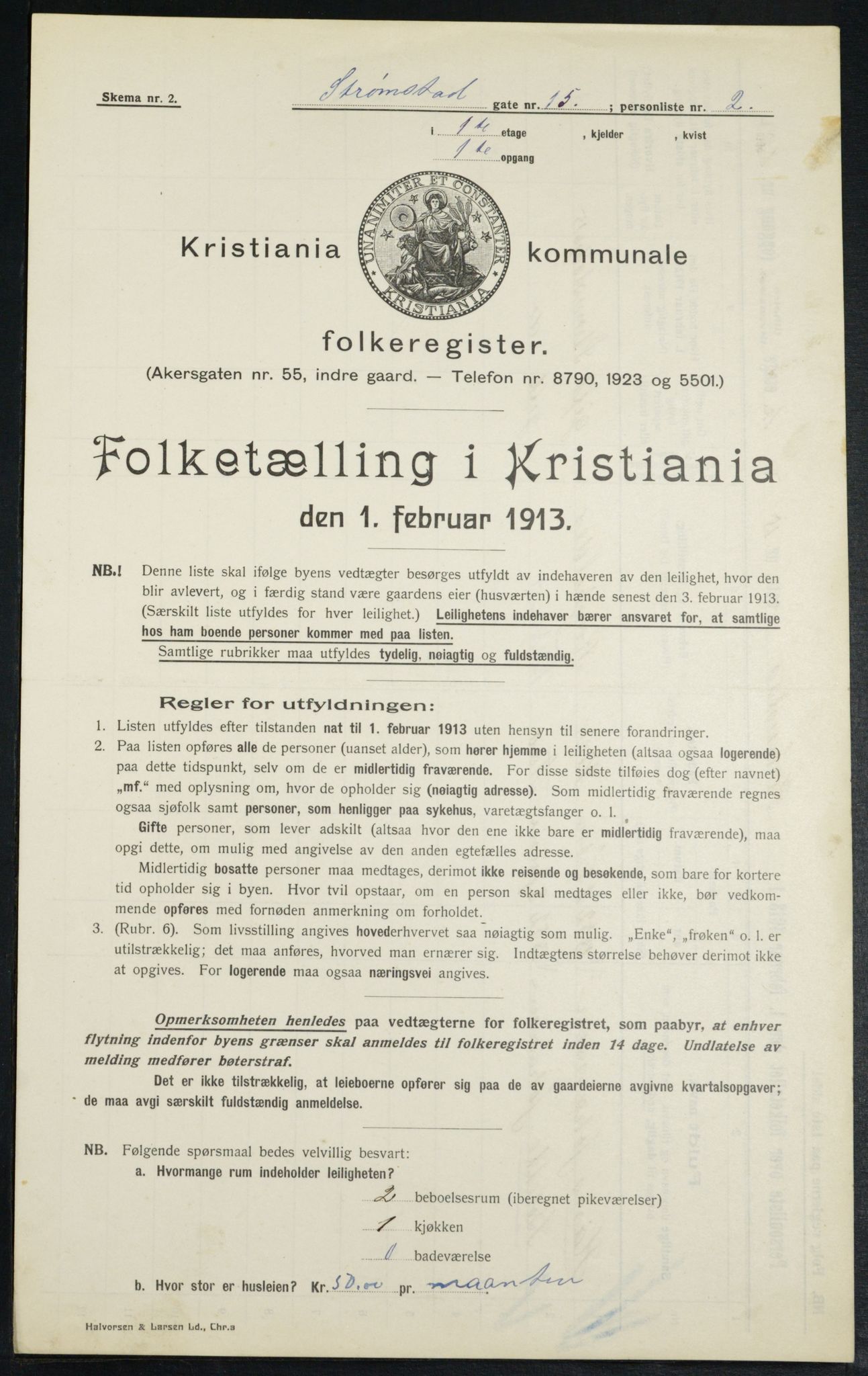 OBA, Kommunal folketelling 1.2.1913 for Kristiania, 1913, s. 104025