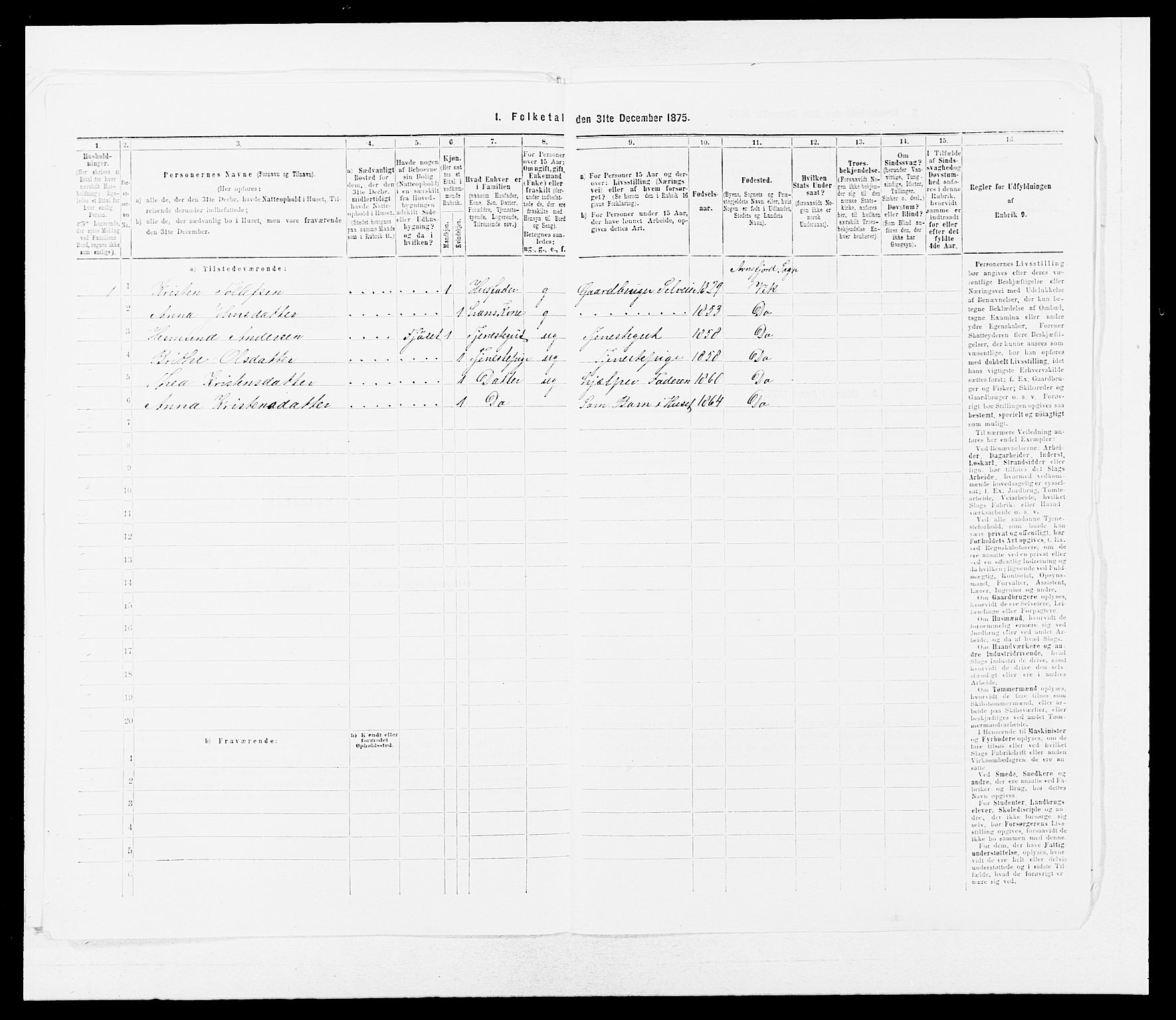 SAB, Folketelling 1875 for 1417P Vik prestegjeld, 1875, s. 299