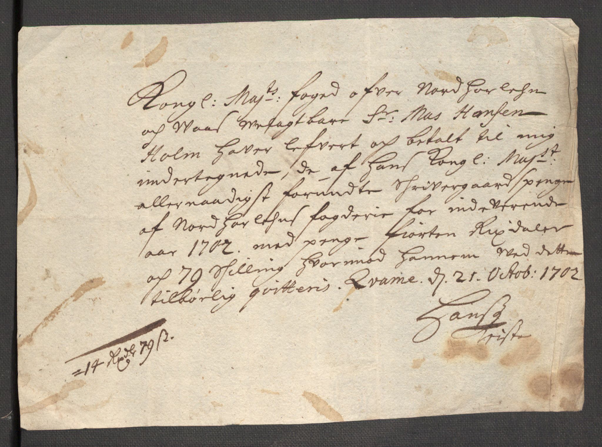 Rentekammeret inntil 1814, Reviderte regnskaper, Fogderegnskap, AV/RA-EA-4092/R51/L3186: Fogderegnskap Nordhordland og Voss, 1702-1703, s. 121