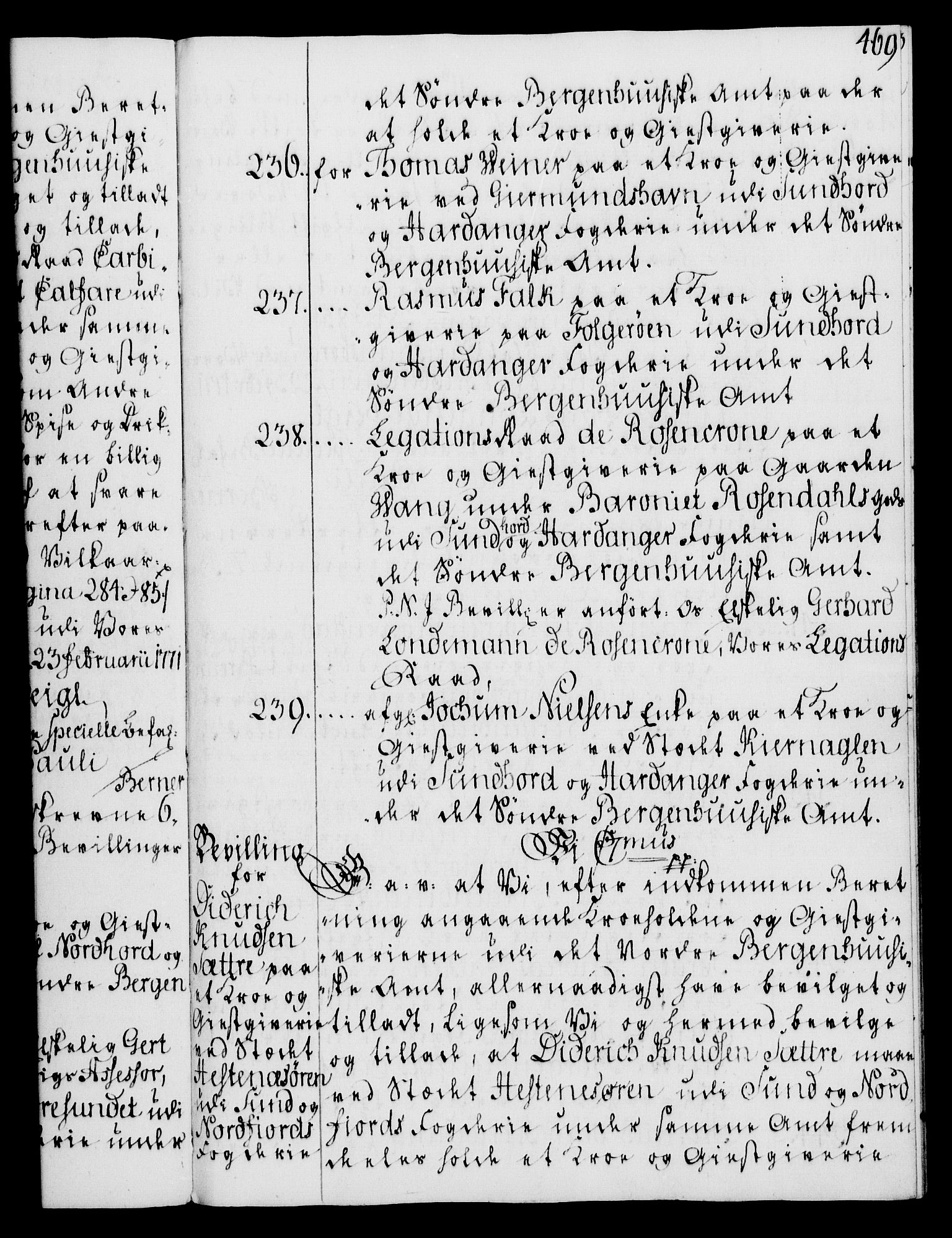 Rentekammeret, Kammerkanselliet, AV/RA-EA-3111/G/Gg/Gga/L0008: Norsk ekspedisjonsprotokoll med register (merket RK 53.8), 1768-1771, s. 469