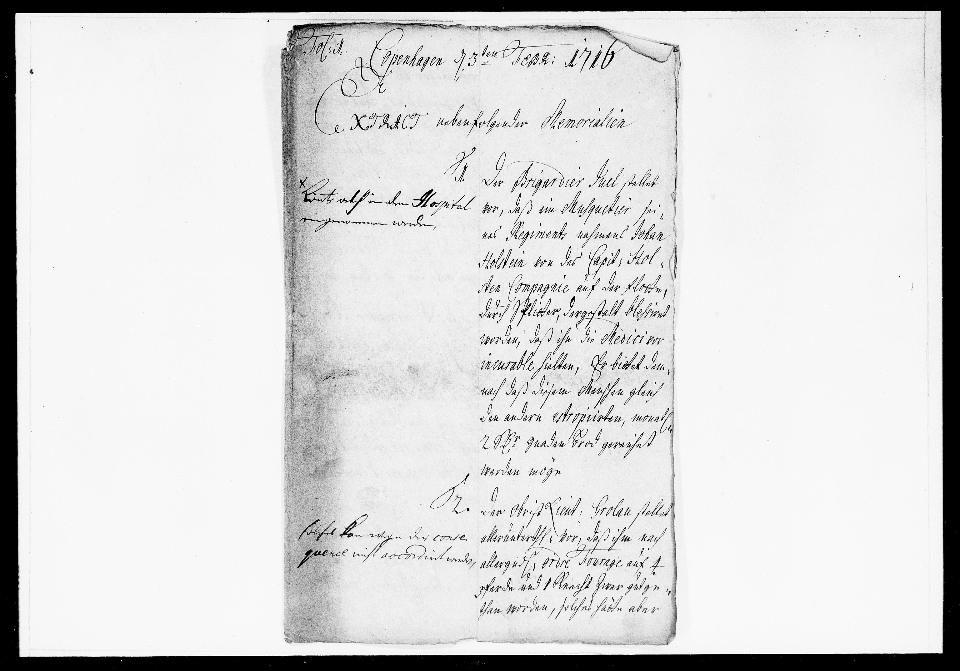 Krigskollegiet, Krigskancelliet, DRA/A-0006/-/1025-1036: Refererede sager, 1716, s. 99