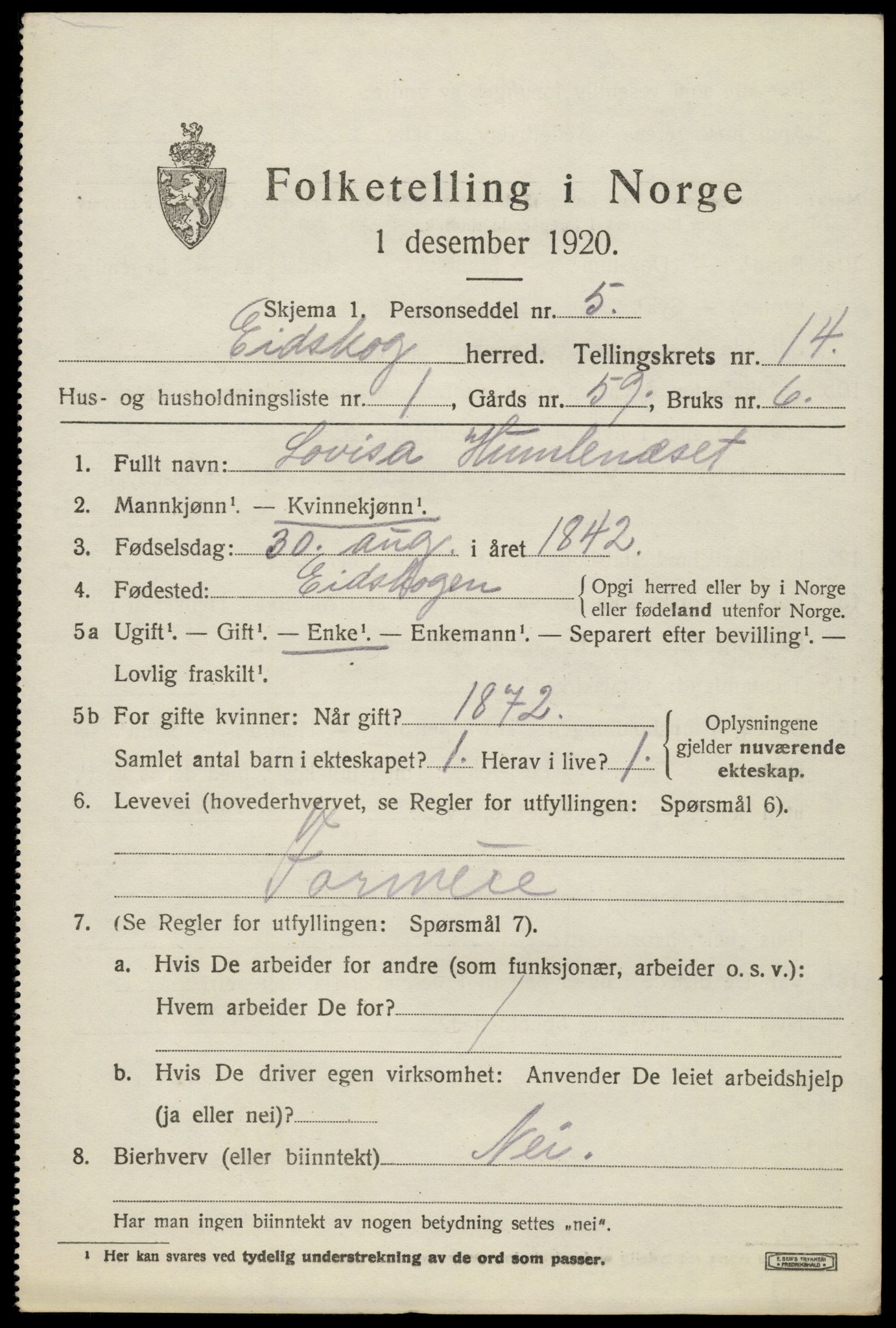 SAH, Folketelling 1920 for 0420 Eidskog herred, 1920, s. 13335