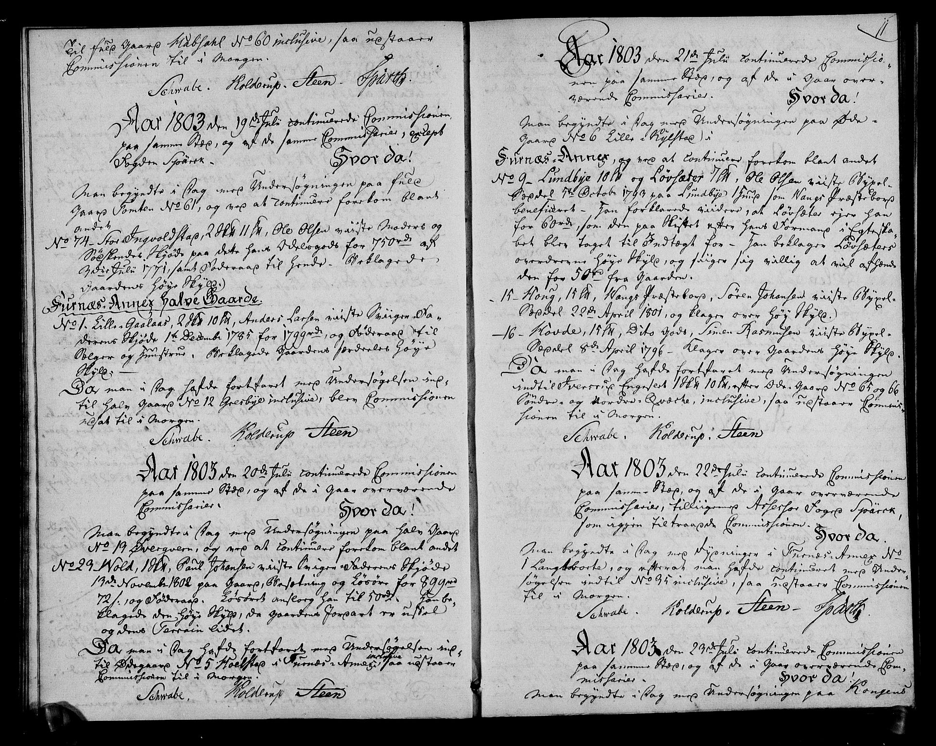 Rentekammeret inntil 1814, Realistisk ordnet avdeling, AV/RA-EA-4070/N/Ne/Nea/L0031: Hedmark fogderi. Deliberasjonsprotokoll, 1803, s. 13