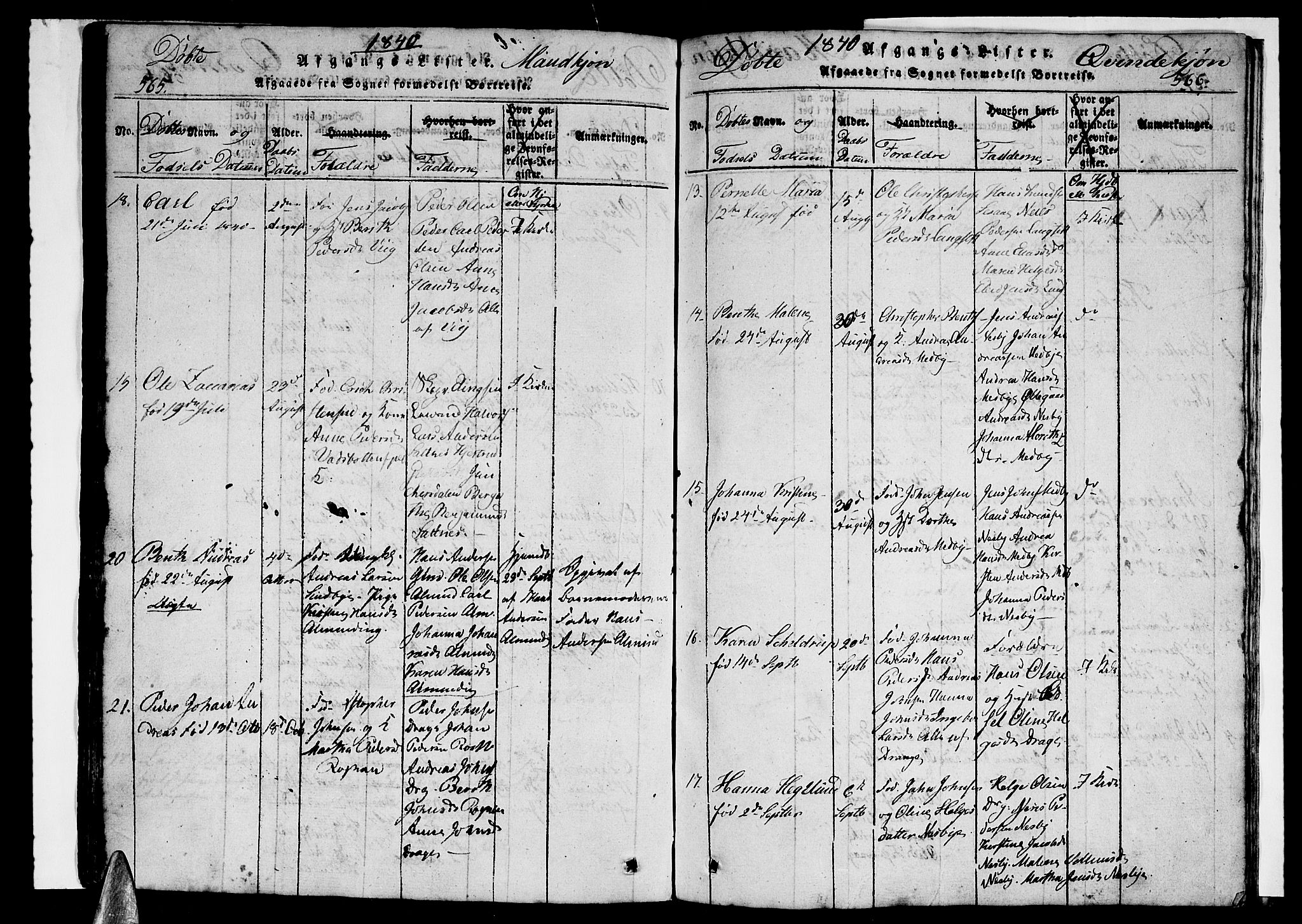 Ministerialprotokoller, klokkerbøker og fødselsregistre - Nordland, AV/SAT-A-1459/847/L0676: Klokkerbok nr. 847C04, 1821-1853, s. 565-566