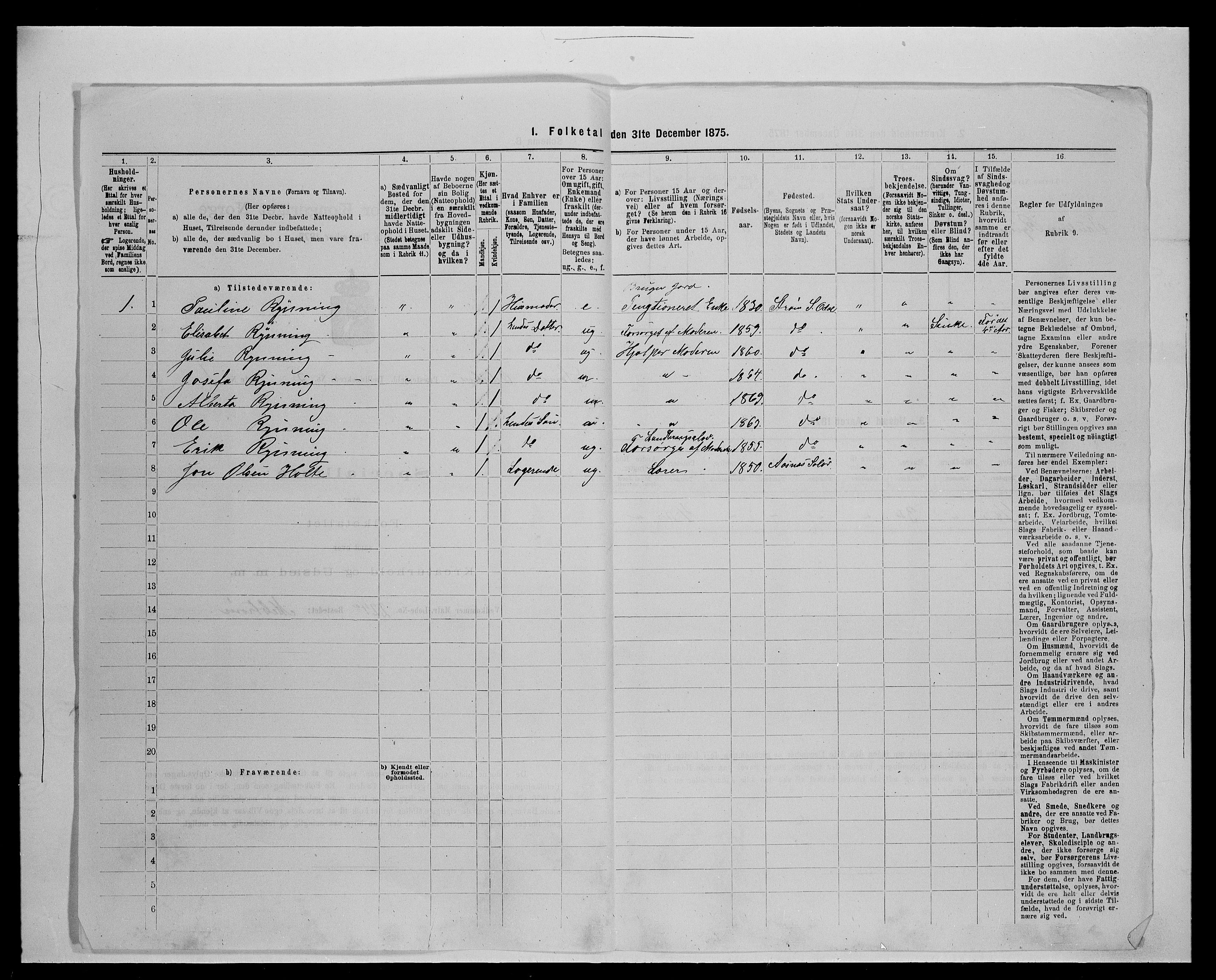 SAH, Folketelling 1875 for 0419P Sør-Odal prestegjeld, 1875, s. 489