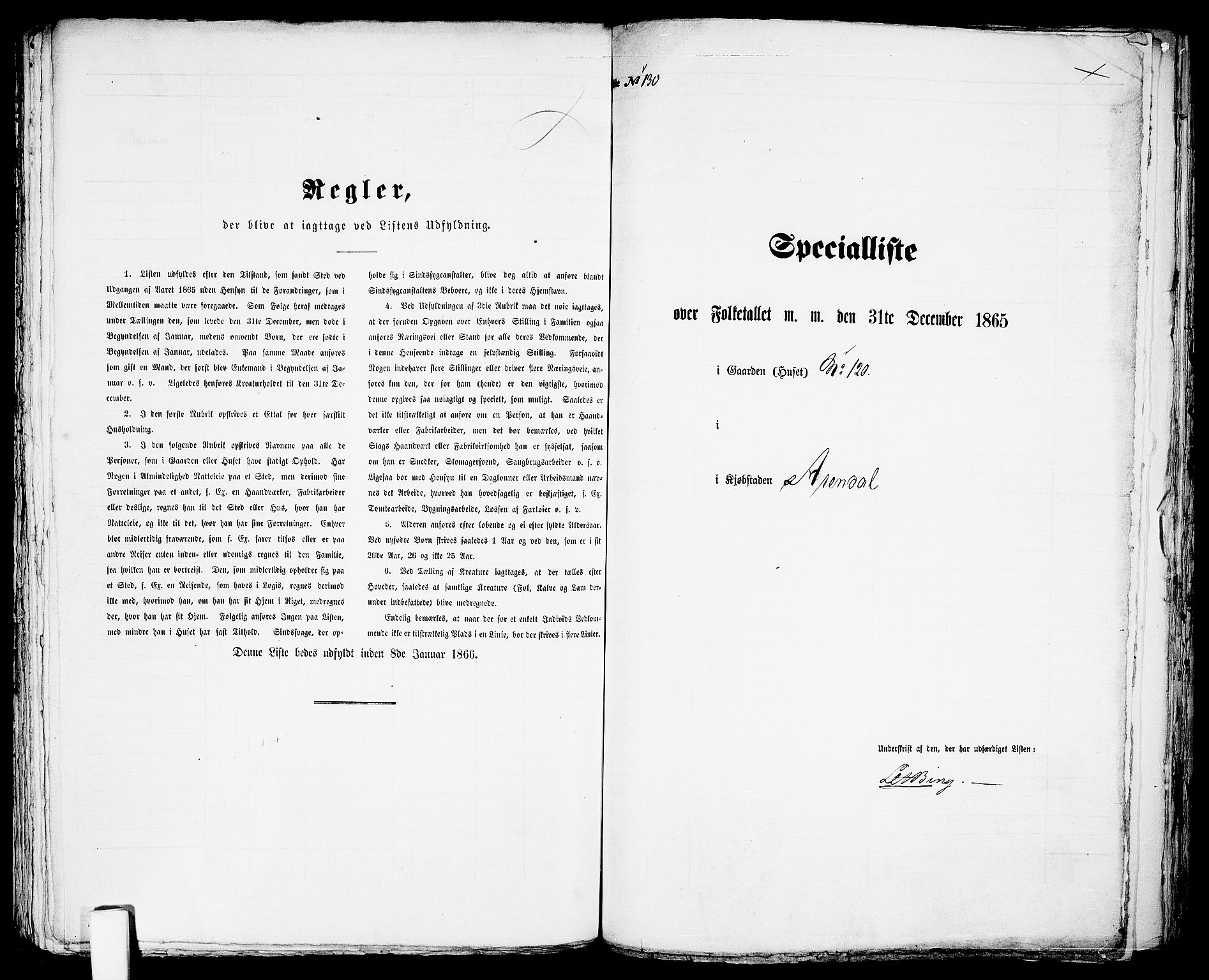 RA, Folketelling 1865 for 0903P Arendal prestegjeld, 1865, s. 265