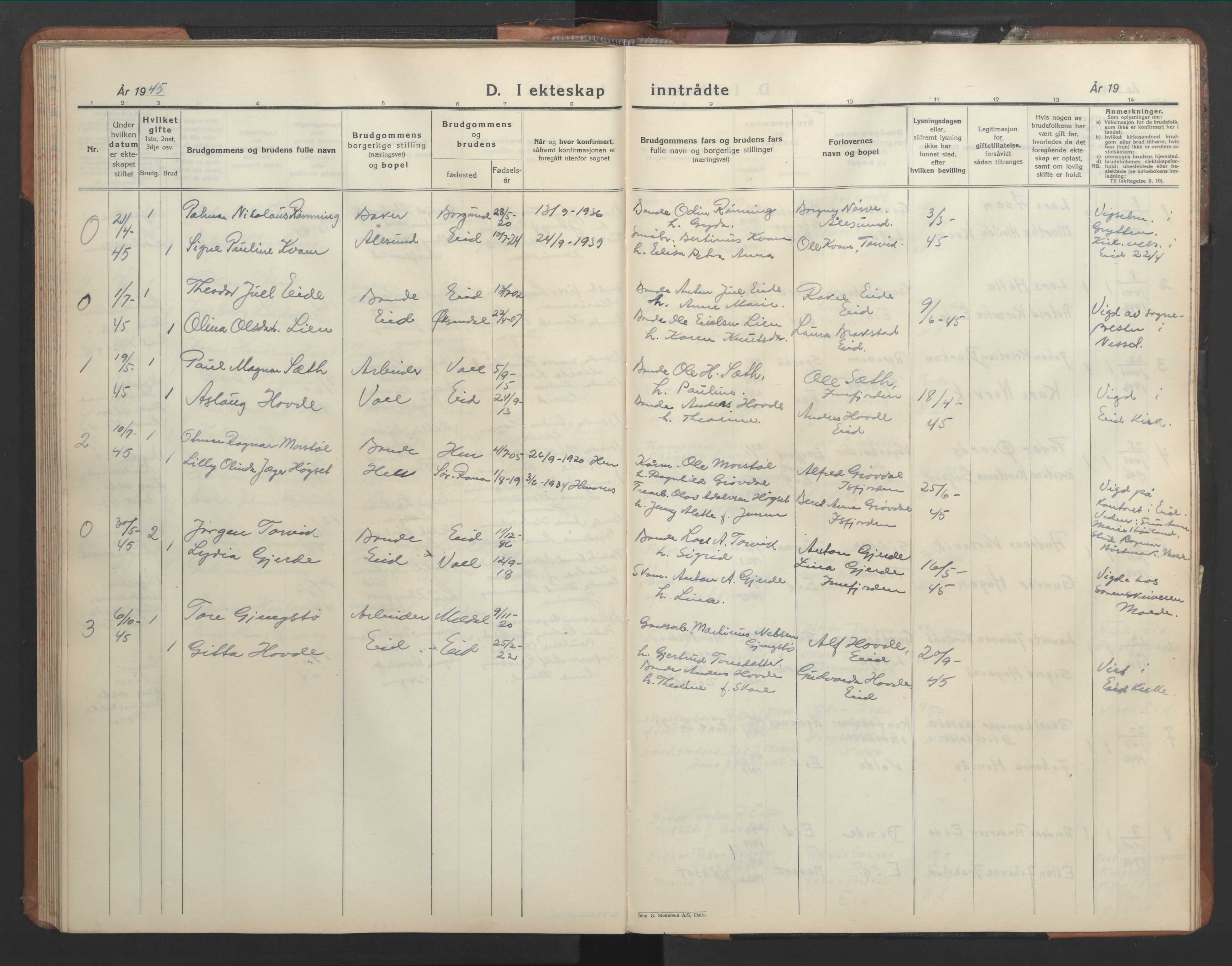 Ministerialprotokoller, klokkerbøker og fødselsregistre - Møre og Romsdal, AV/SAT-A-1454/542/L0559: Klokkerbok nr. 542C02, 1932-1952