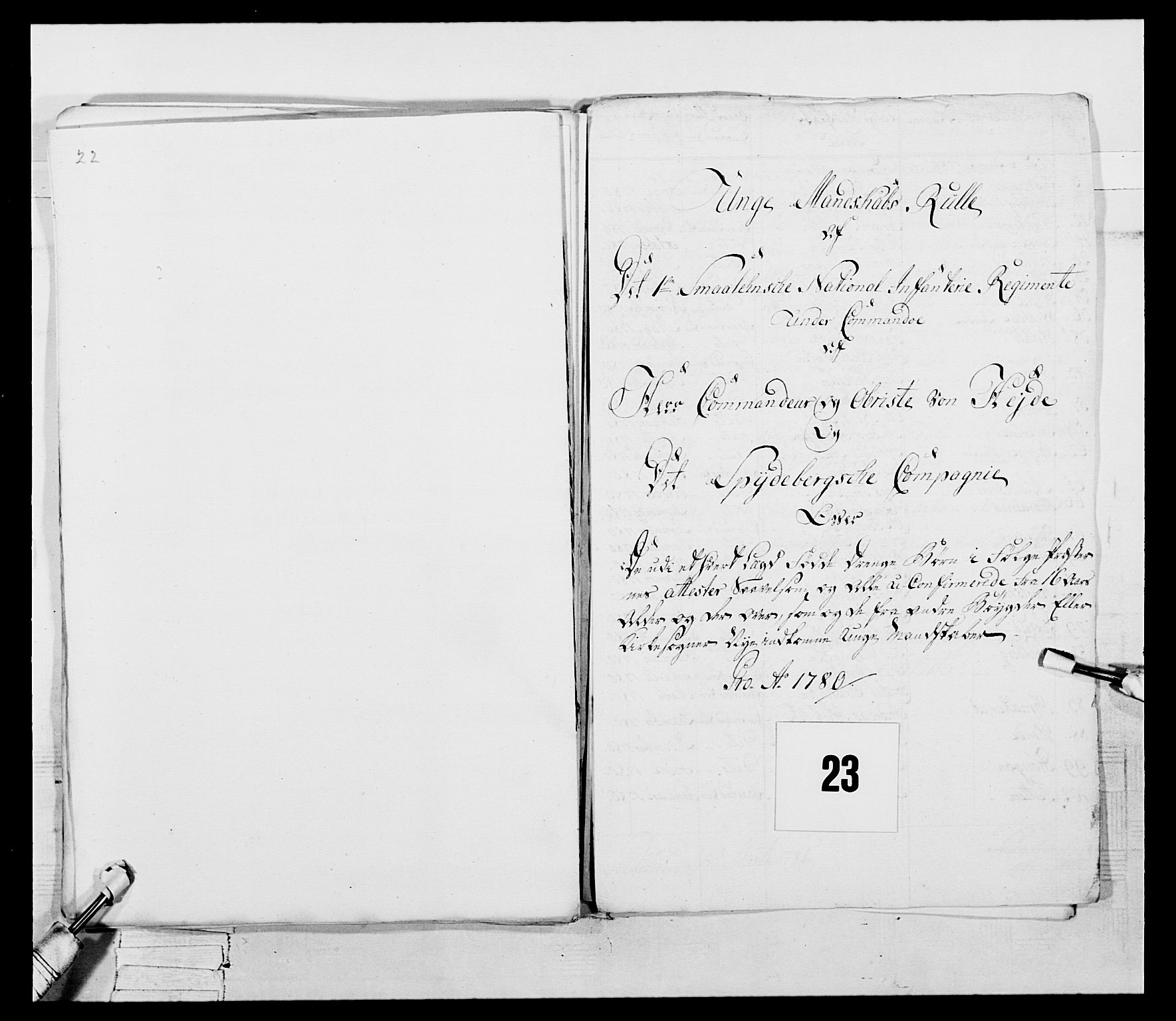 Generalitets- og kommissariatskollegiet, Det kongelige norske kommissariatskollegium, AV/RA-EA-5420/E/Eh/L0052: 1. Smålenske nasjonale infanteriregiment, 1774-1789, s. 160