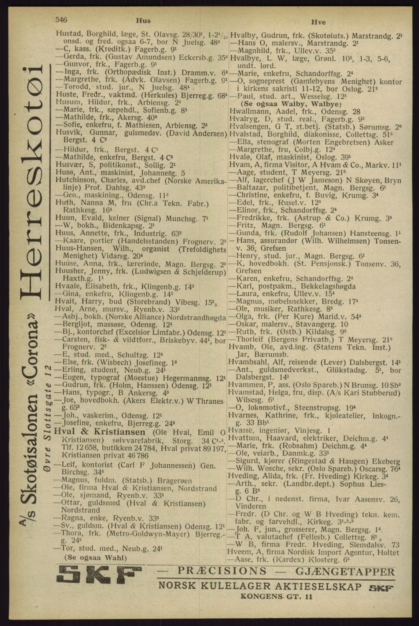 Kristiania/Oslo adressebok, PUBL/-, 1929, s. 546