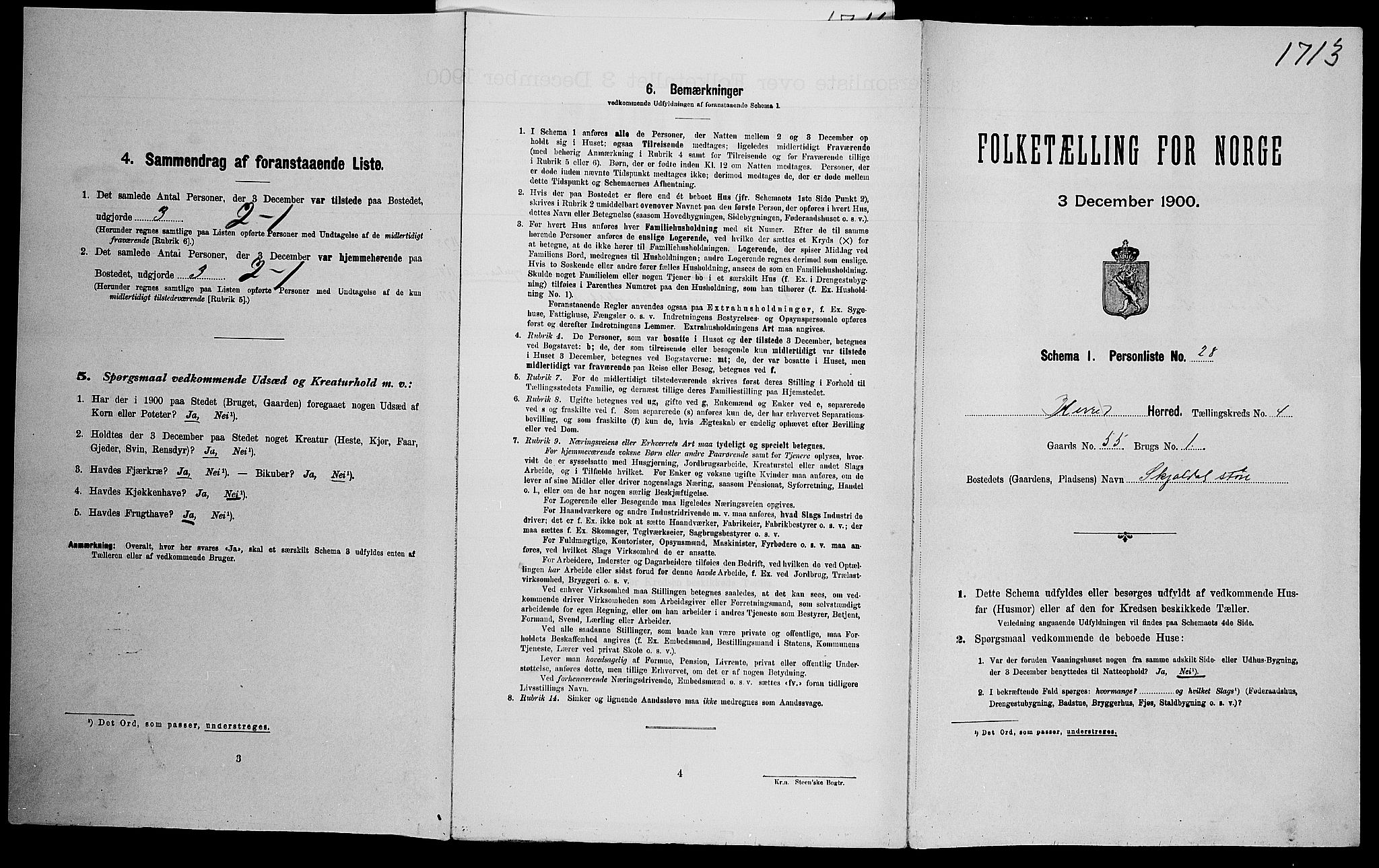 SAK, Folketelling 1900 for 1039 Herad herred, 1900, s. 372