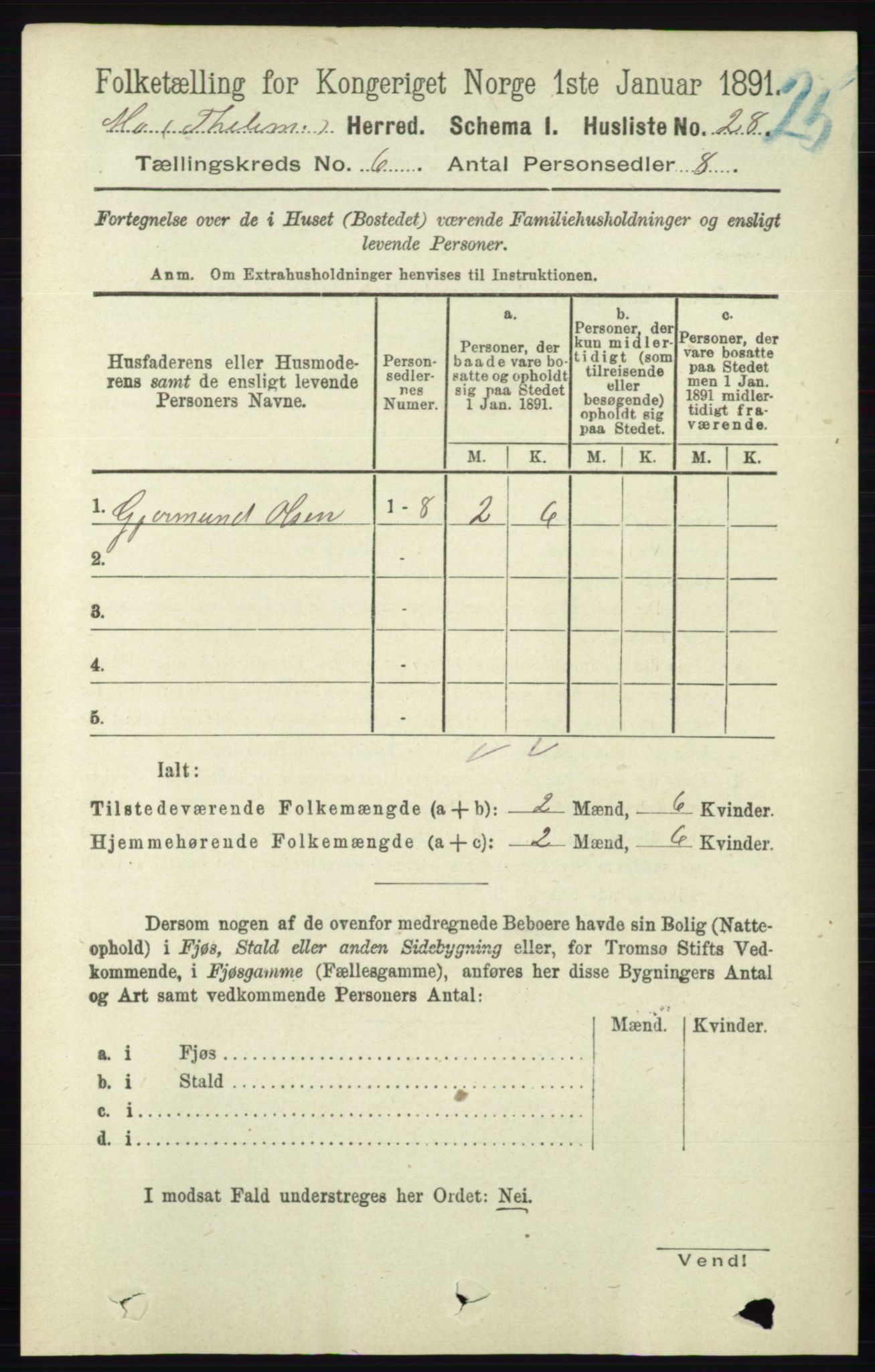 RA, Folketelling 1891 for 0832 Mo herred, 1891, s. 1509