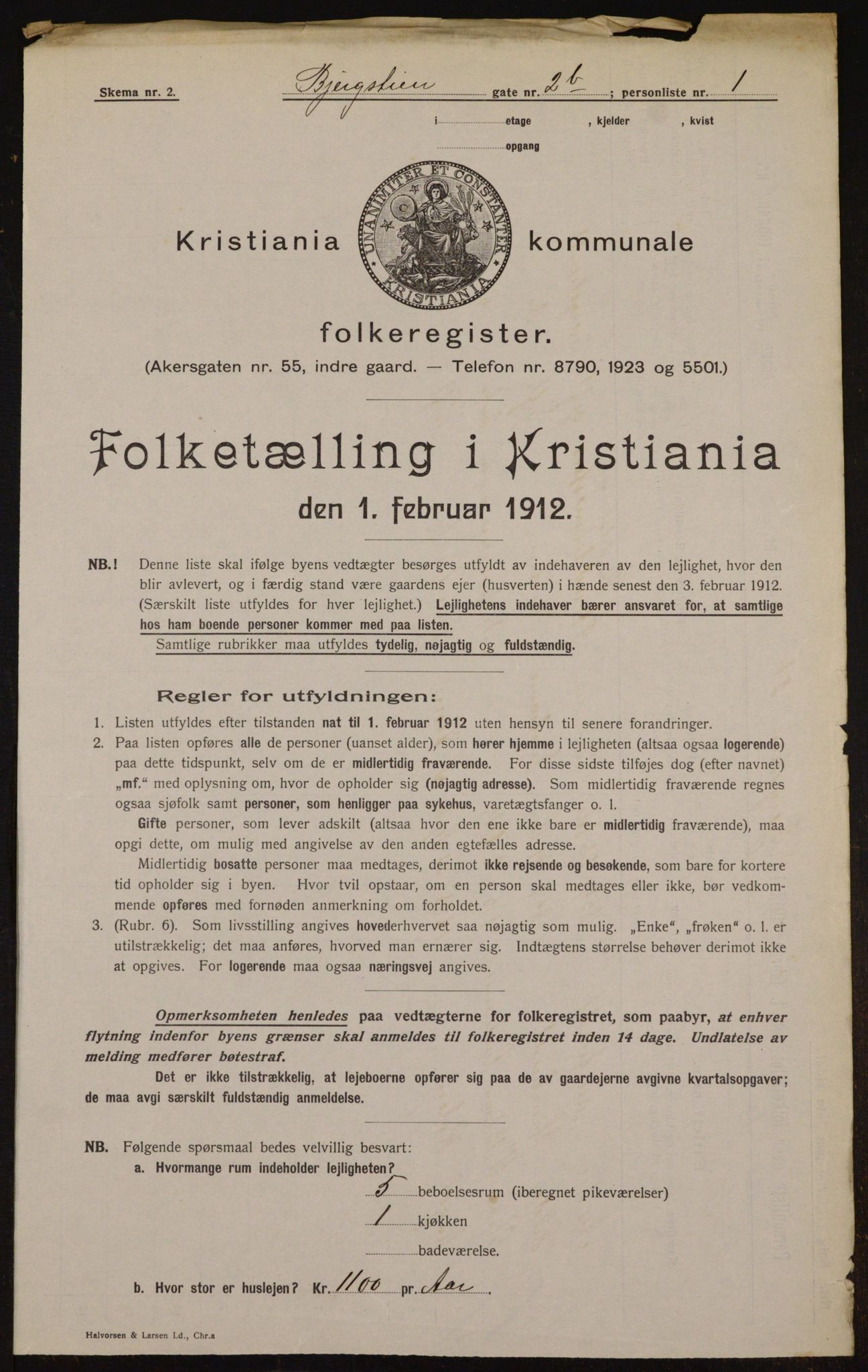 OBA, Kommunal folketelling 1.2.1912 for Kristiania, 1912, s. 4321