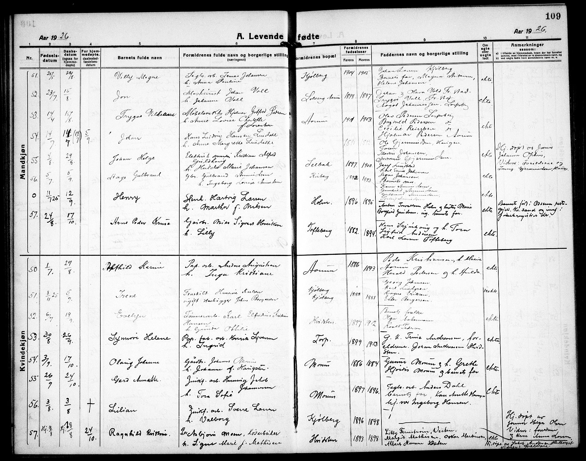 Borge prestekontor Kirkebøker, AV/SAO-A-10903/G/Ga/L0003: Klokkerbok nr. I 3, 1918-1939, s. 109