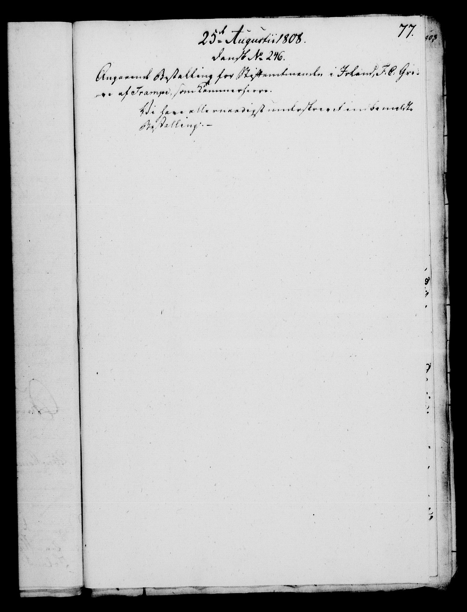 Rentekammeret, Kammerkanselliet, AV/RA-EA-3111/G/Gf/Gfa/L0090: Norsk relasjons- og resolusjonsprotokoll (merket RK 52.90), 1808, s. 385