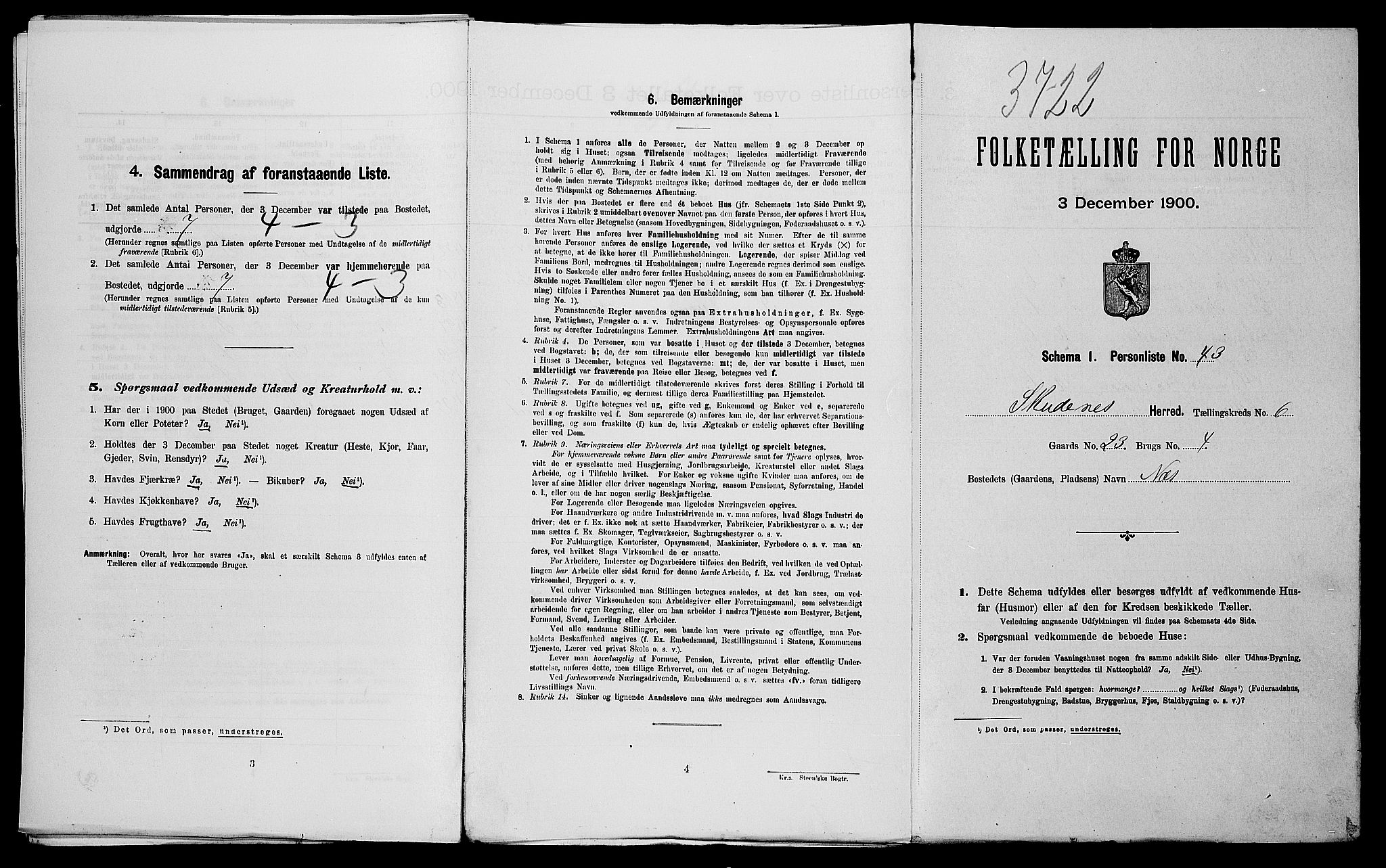 SAST, Folketelling 1900 for 1150 Skudenes herred, 1900, s. 867
