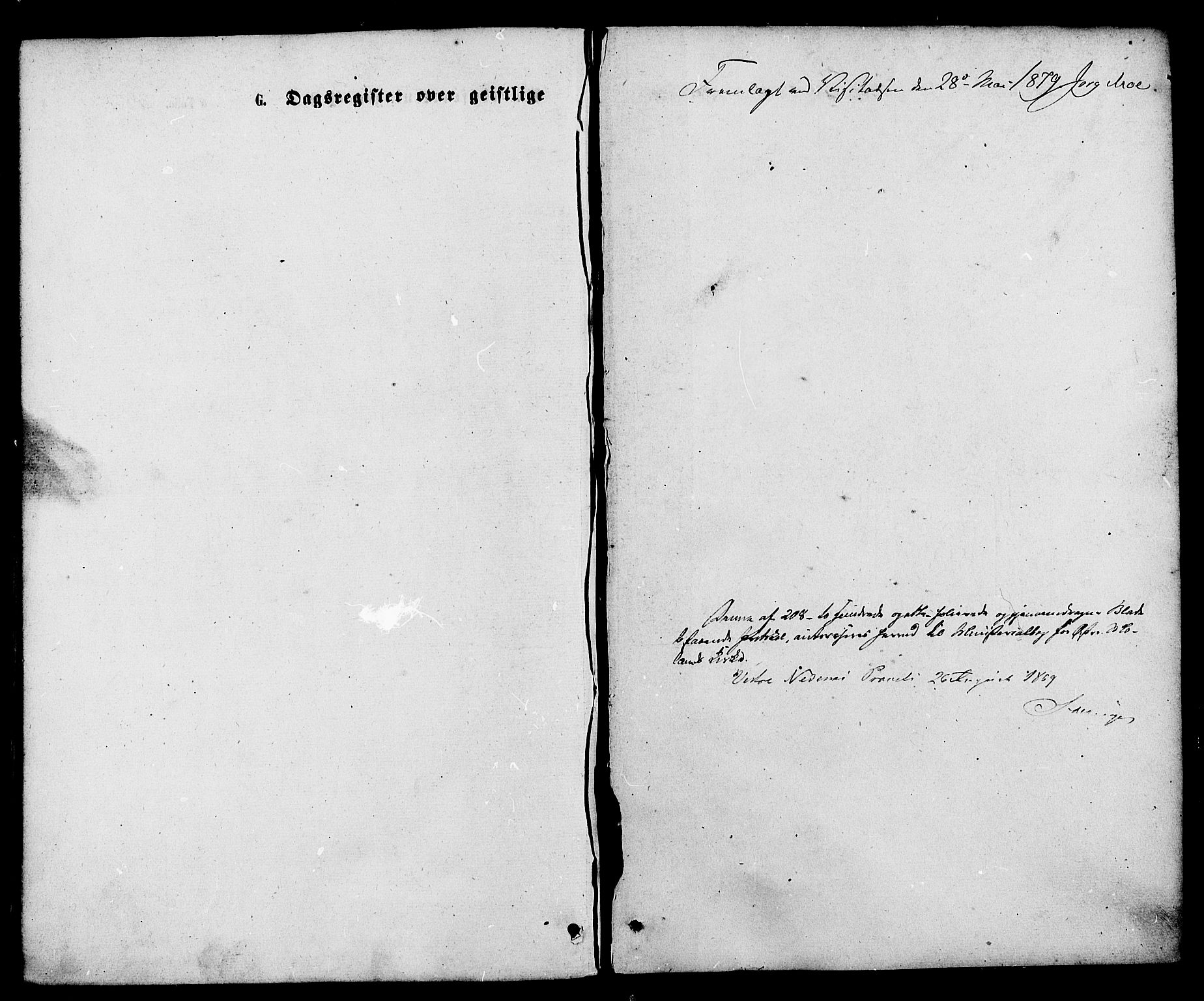 Austre Moland sokneprestkontor, SAK/1111-0001/F/Fa/Faa/L0009: Ministerialbok nr. A 9, 1869-1879