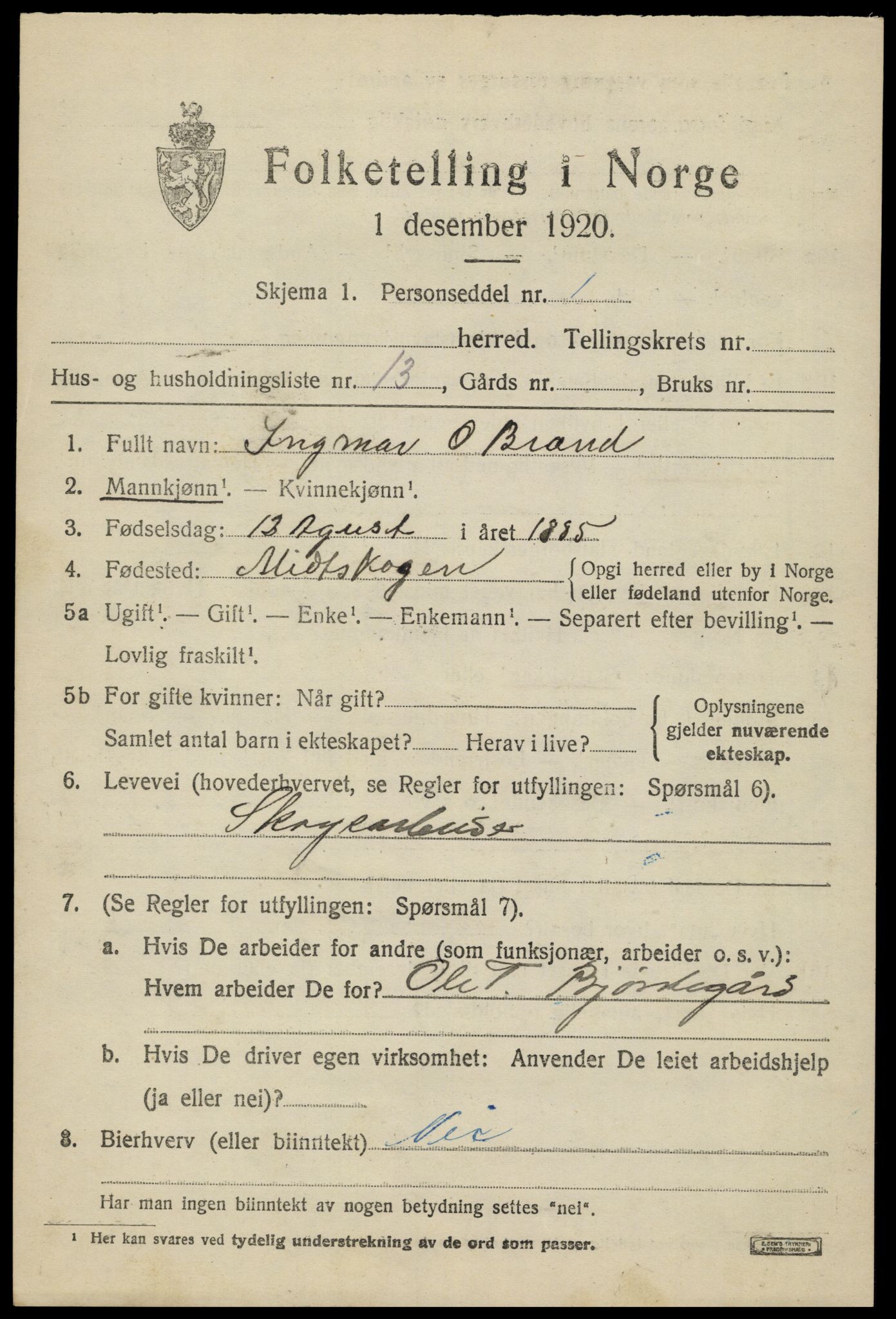 SAH, Folketelling 1920 for 0438 Alvdal herred, 1920, s. 3970
