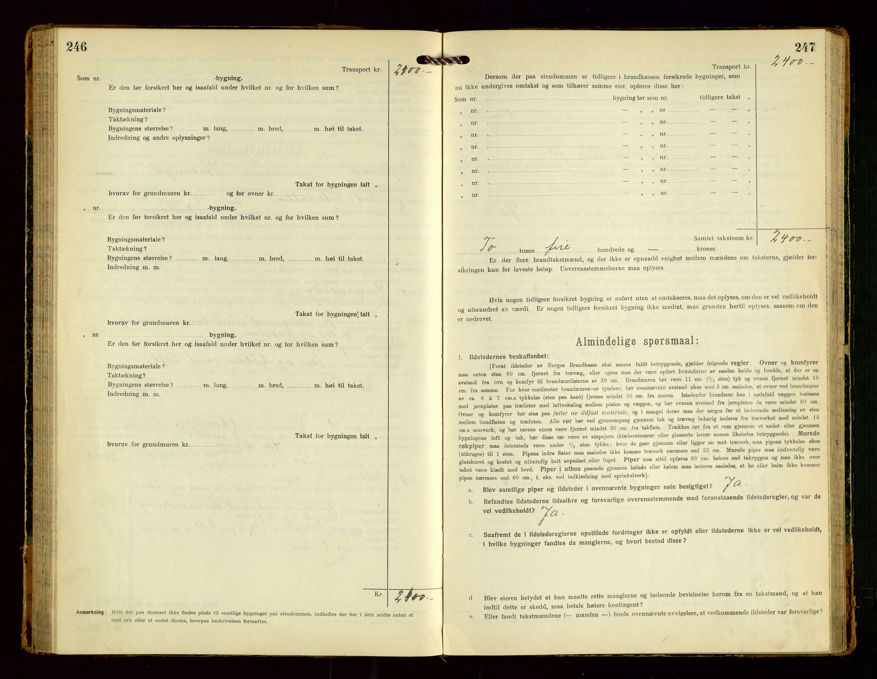 Eigersund lensmannskontor, AV/SAST-A-100171/Gob/L0003: "Brandtakstprotokol", 1917-1920, s. 246-247