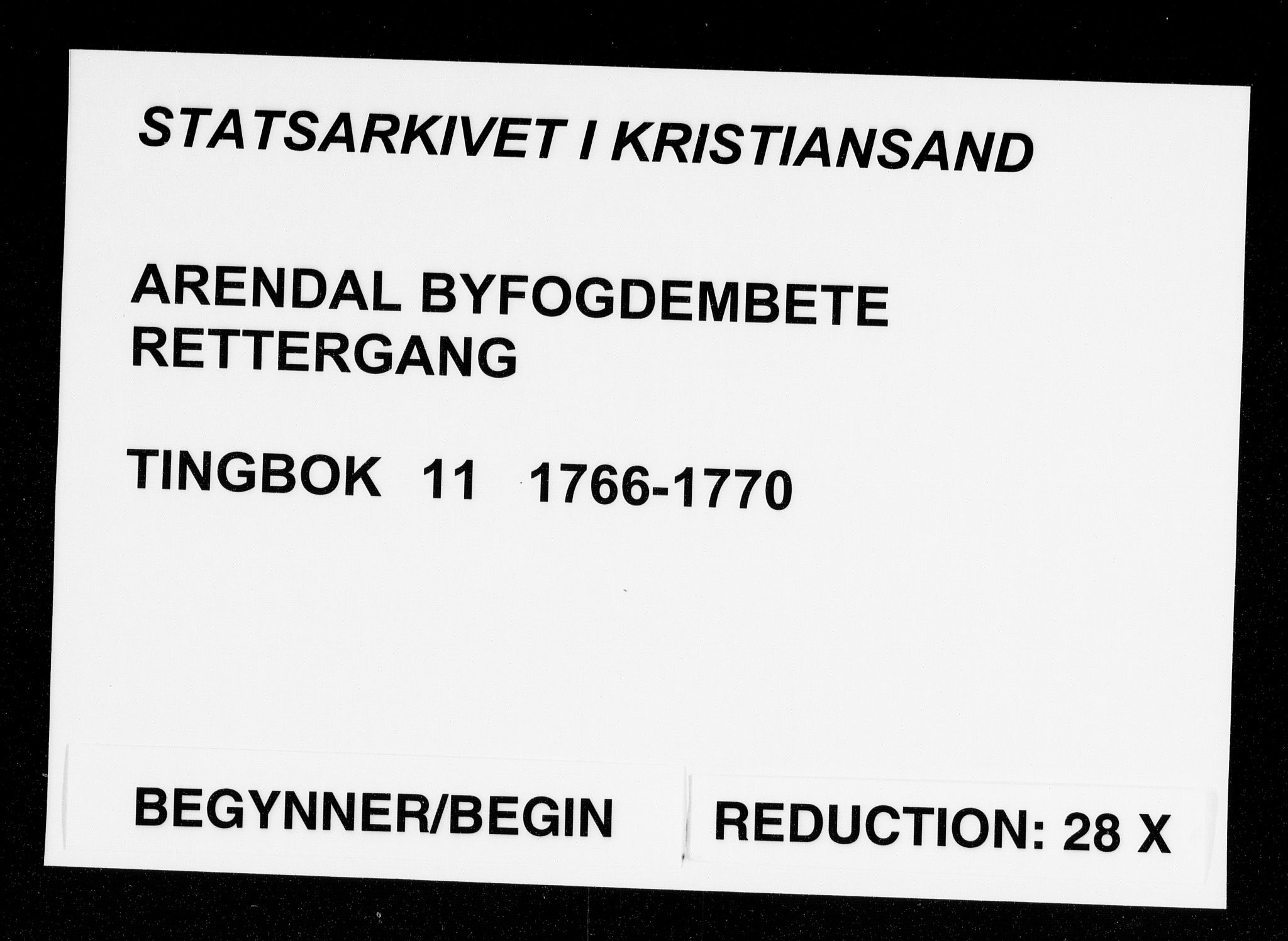 Arendal byfogd, SAK/1222-0001/F/Fa/L0011: Justisprotokoll for Arendal og Risør, 1766-1770