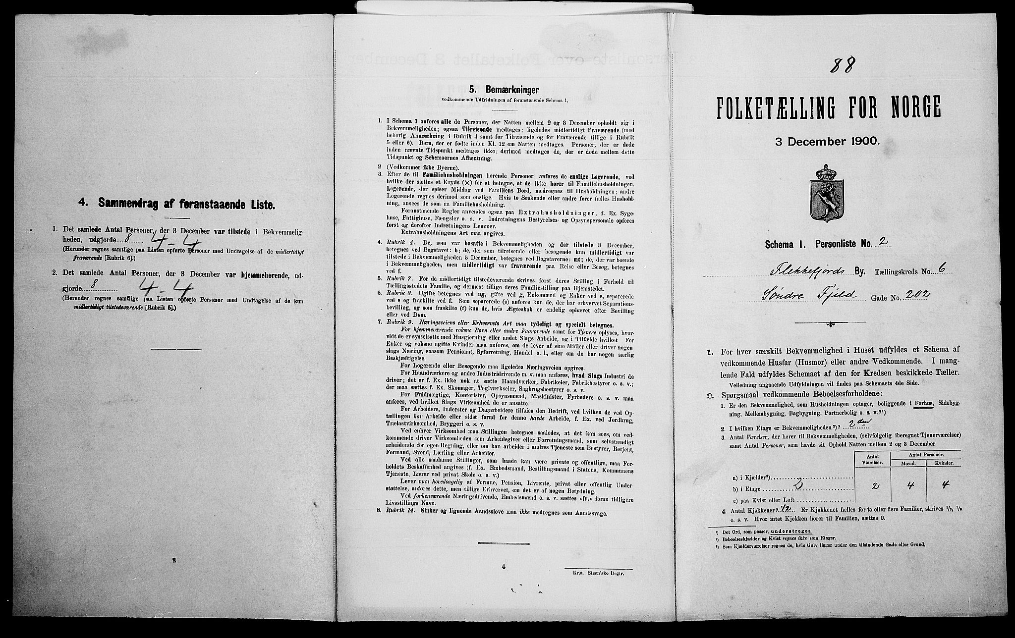 SAK, Folketelling 1900 for 1004 Flekkefjord kjøpstad, 1900, s. 731