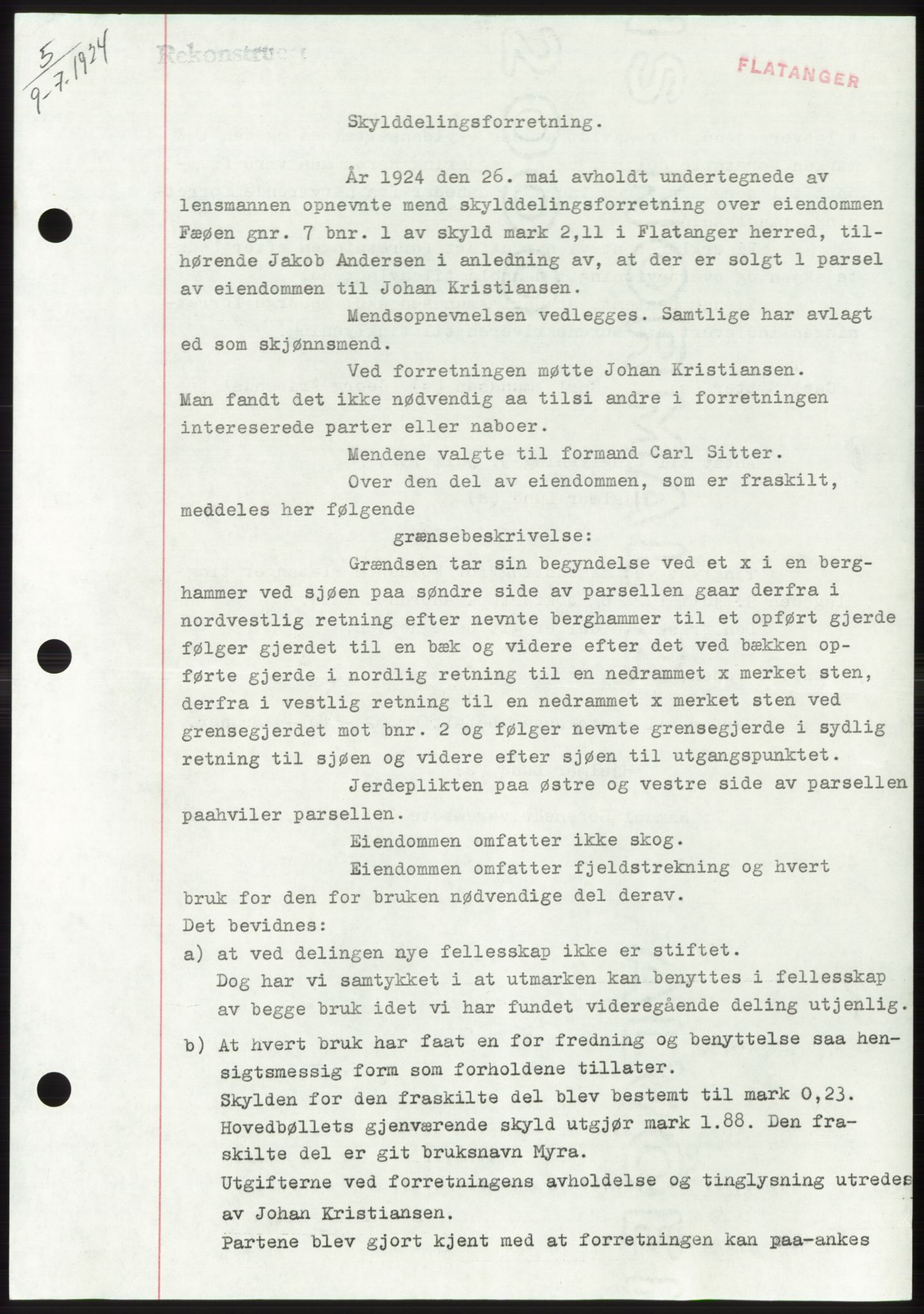 Namdal sorenskriveri, SAT/A-4133/1/2/2C: Pantebok nr. -, 1922-1925, Tingl.dato: 09.07.1924