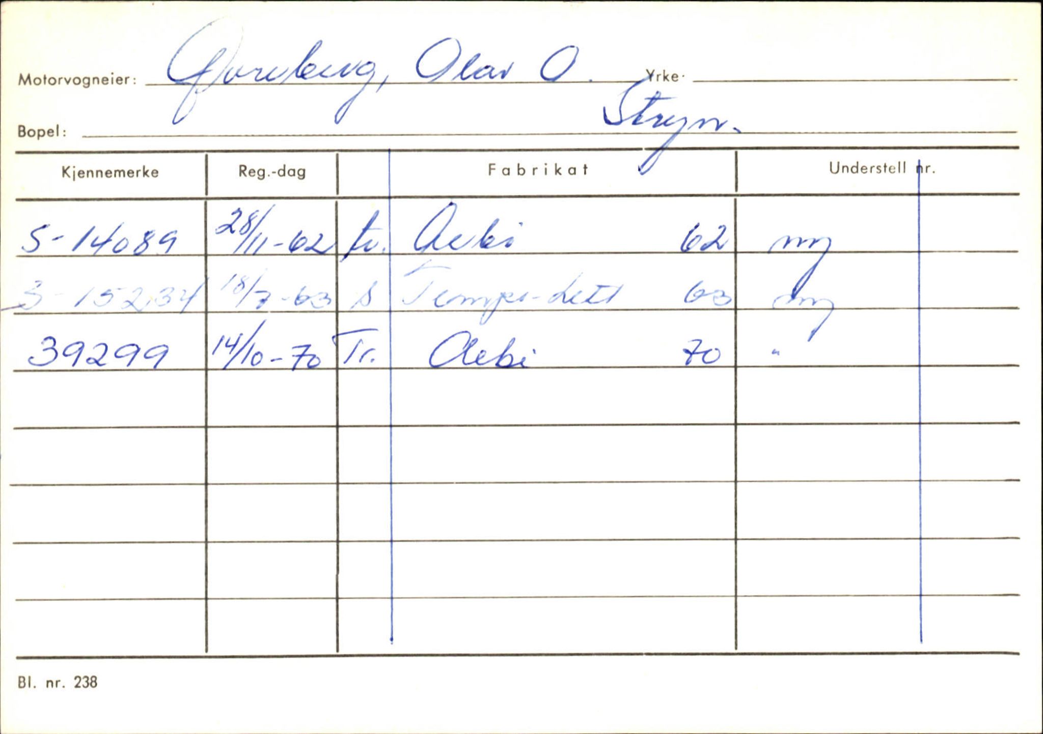 Statens vegvesen, Sogn og Fjordane vegkontor, AV/SAB-A-5301/4/F/L0131: Eigarregister Høyanger P-Å. Stryn S-Å, 1945-1975, s. 2490