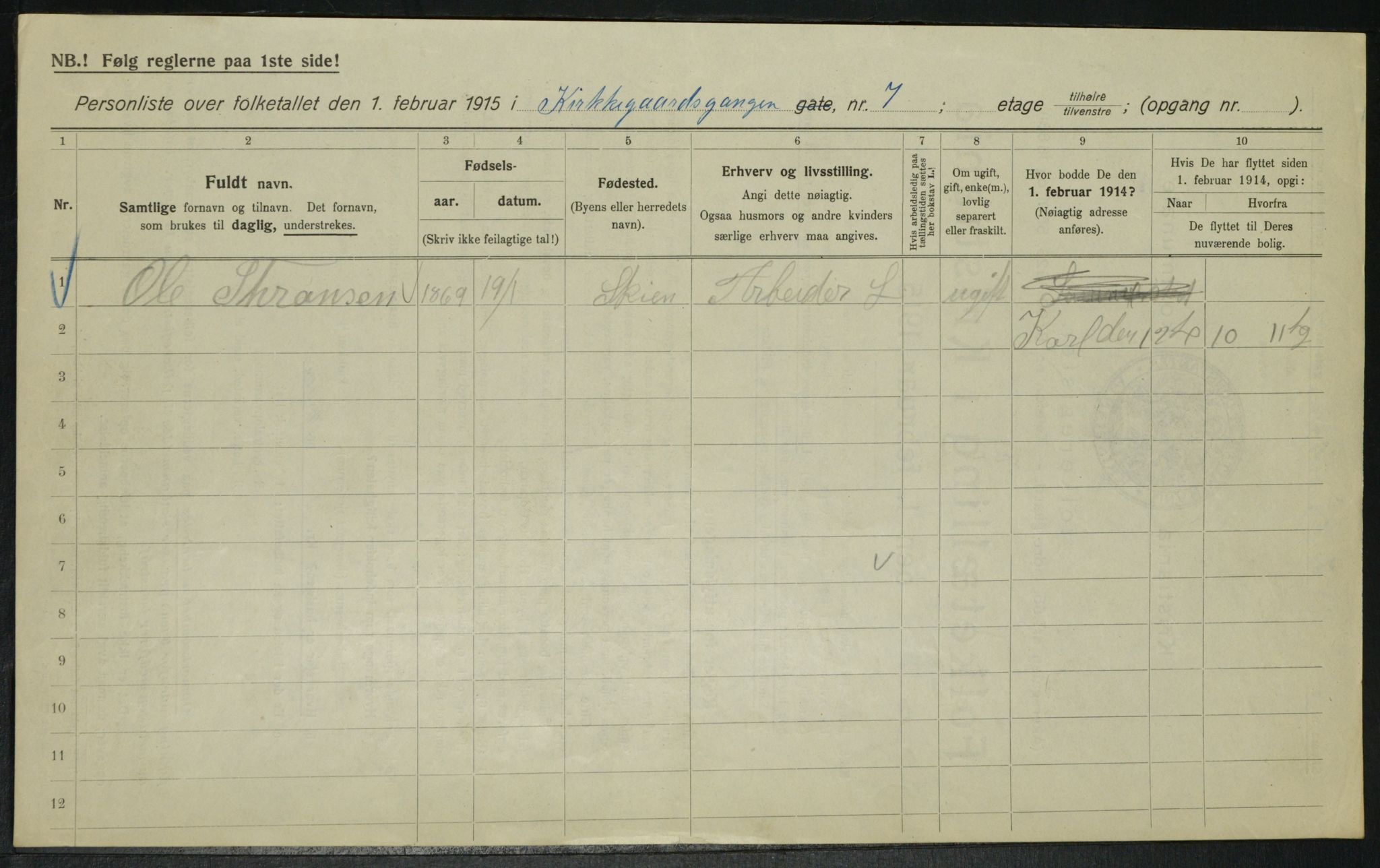 OBA, Kommunal folketelling 1.2.1915 for Kristiania, 1915, s. 49543