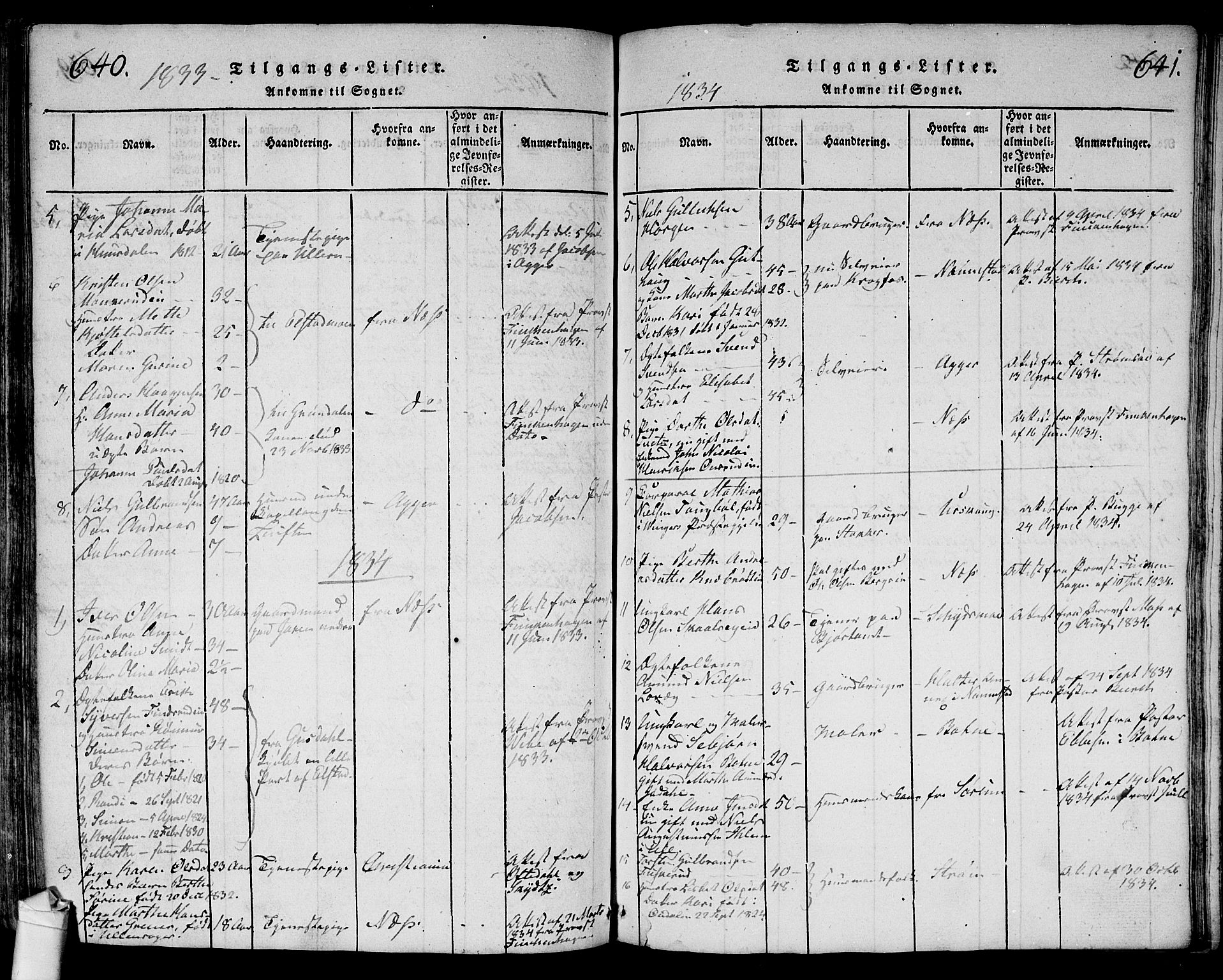 Ullensaker prestekontor Kirkebøker, AV/SAO-A-10236a/G/Ga/L0001: Klokkerbok nr. I 1, 1815-1835, s. 640-641
