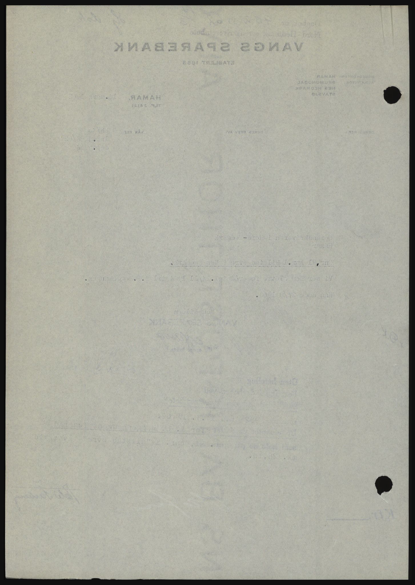 Nord-Hedmark sorenskriveri, SAH/TING-012/H/Hc/L0016: Pantebok nr. 16, 1962-1962, Dagboknr: 952/1962